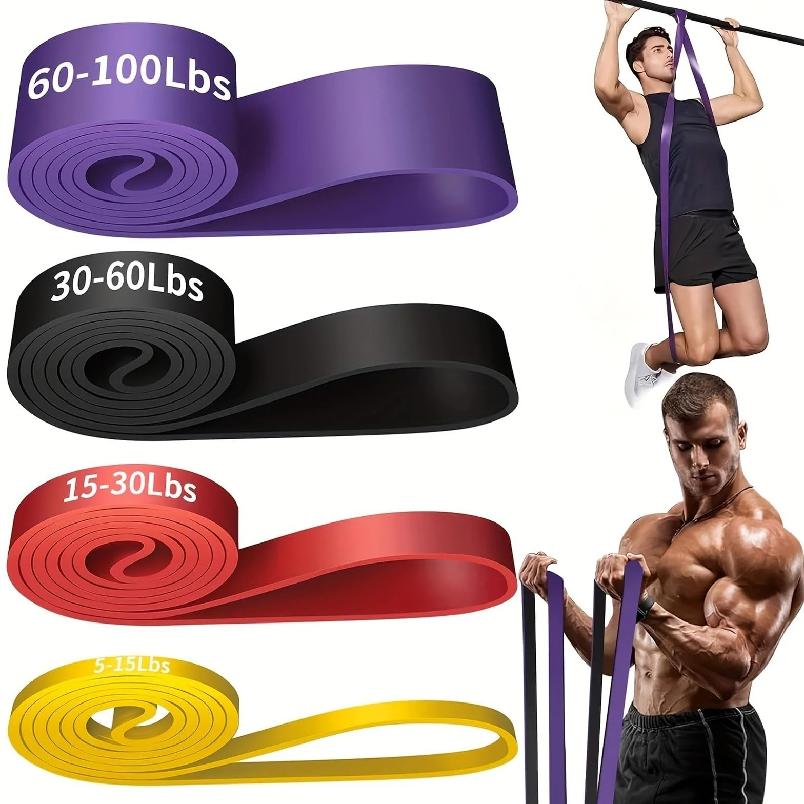 Gomas Elasticas Musculacion Juego De Bandas De Resistencia De TPE De Tensión Apilable De 1 Pieza