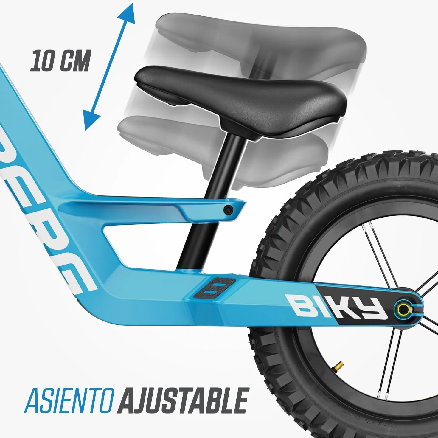 BERG Bicicleta sin Pedales Biky | 2,5-5 años, 12 pulgadas, con freno de mano, cuadro ligero de magnesio, ruedas hinchables