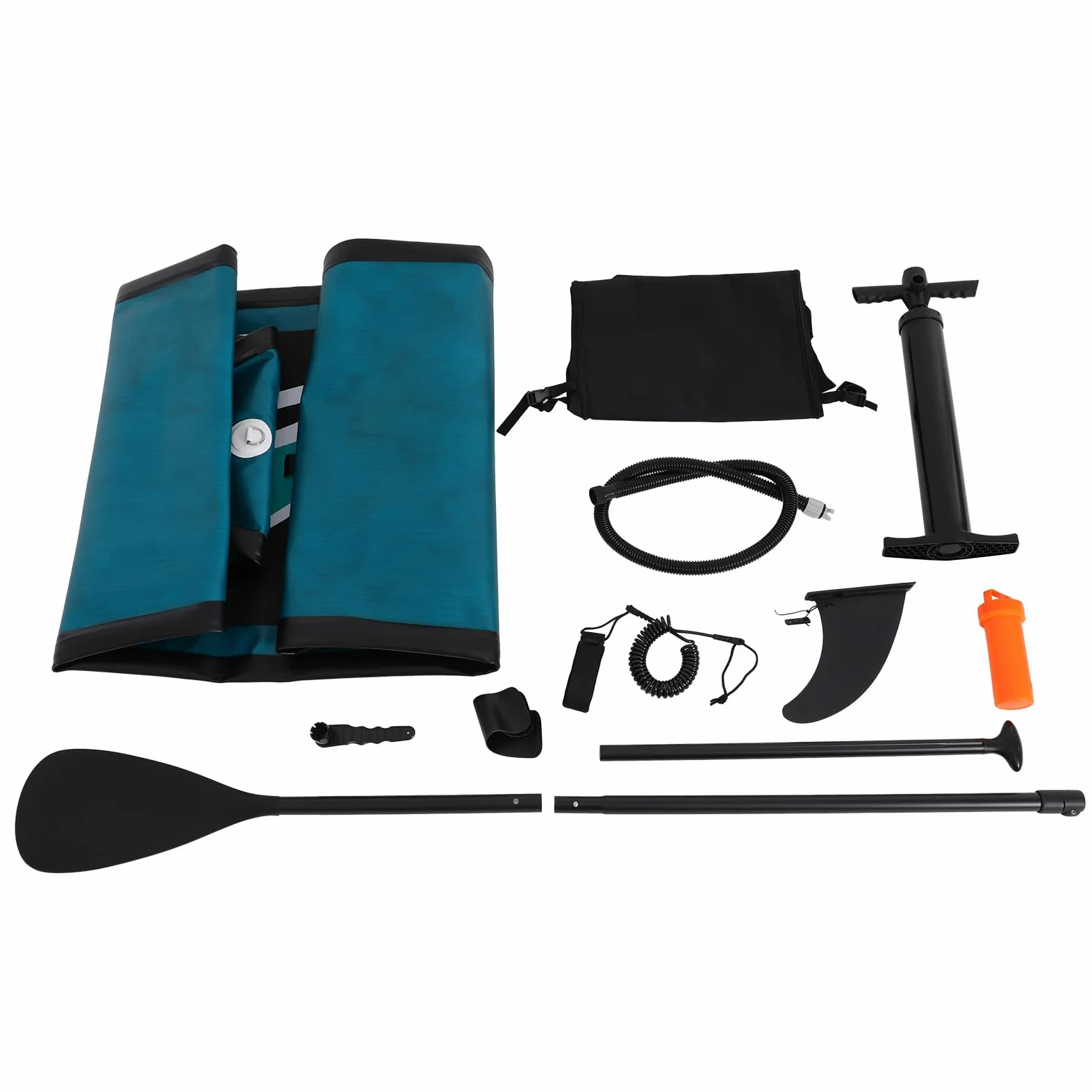 Juego de tabla inflable de hasta 150 kg, equipamiento deportivo para deportes acuáticos | Stand Up Paddling Board, Green Surfboard-Set Stabil Leicht VollSet Tragetasche Paddling Finnen Luftpumpe Leash Repair Kit