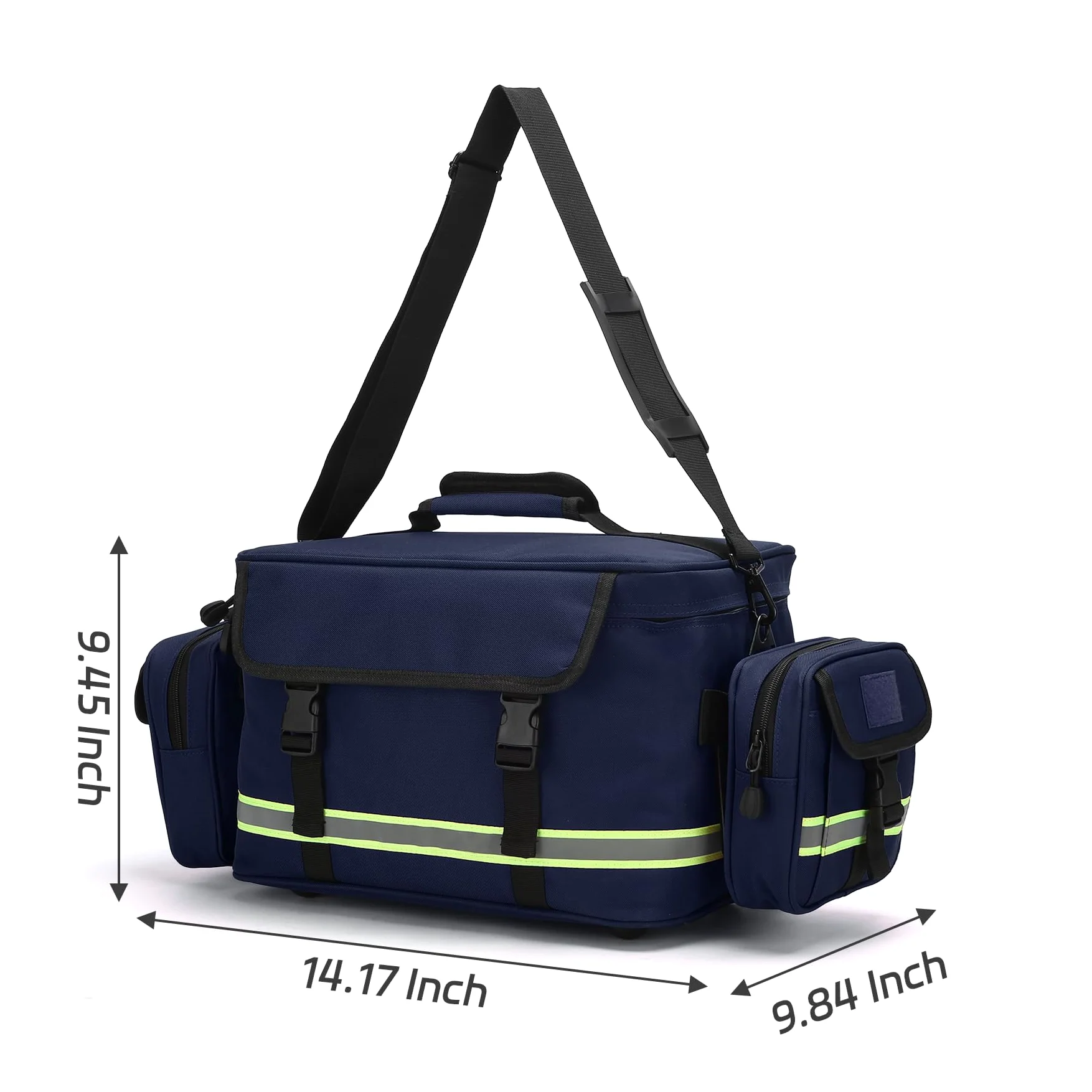 Bolsa de primeros auxilios azul con dos bolsas