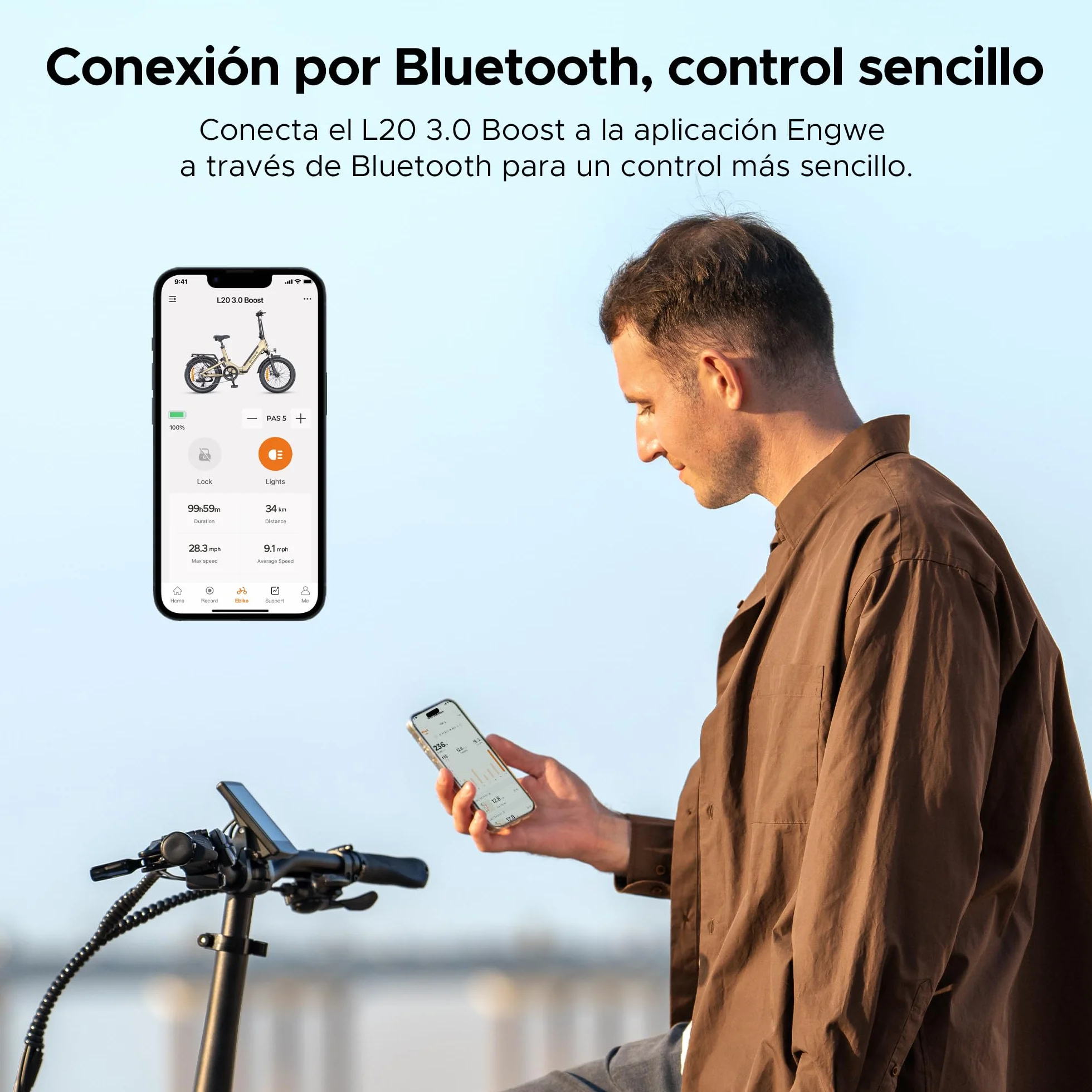 ENGWE Bicicleta Electrica con App, Batería ebike 48V 13.5Ah hasta 135km, Sensor de par y Frenos Hidráulicos, Neumáticos 20 * 3.0, 2 Horas de Carga