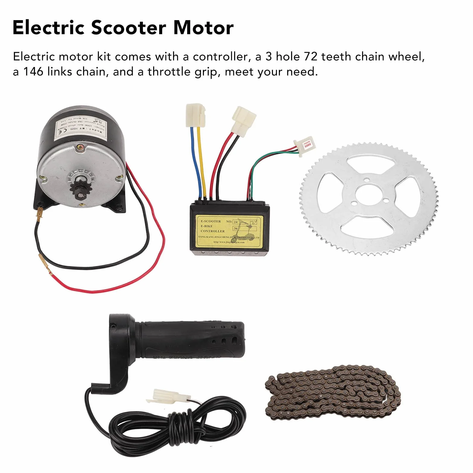 KIMISS Kit de Motor de Bicicleta Eléctrica 12V 250W 2750RPM con Controlador