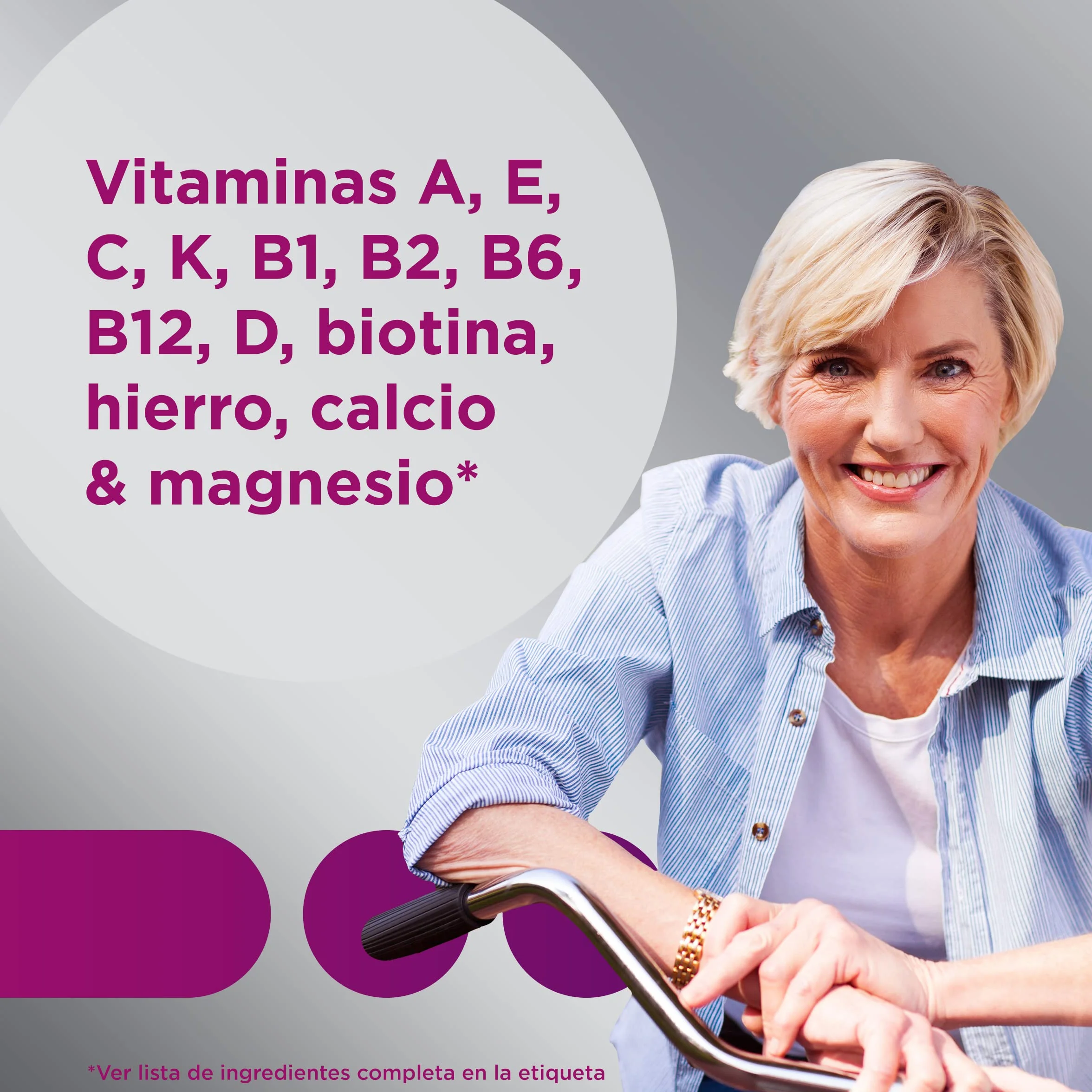 Multicentrum Mujer 50+ Complemento Alimenticio Multivitamínico y Multimineral 90 Comprimidos