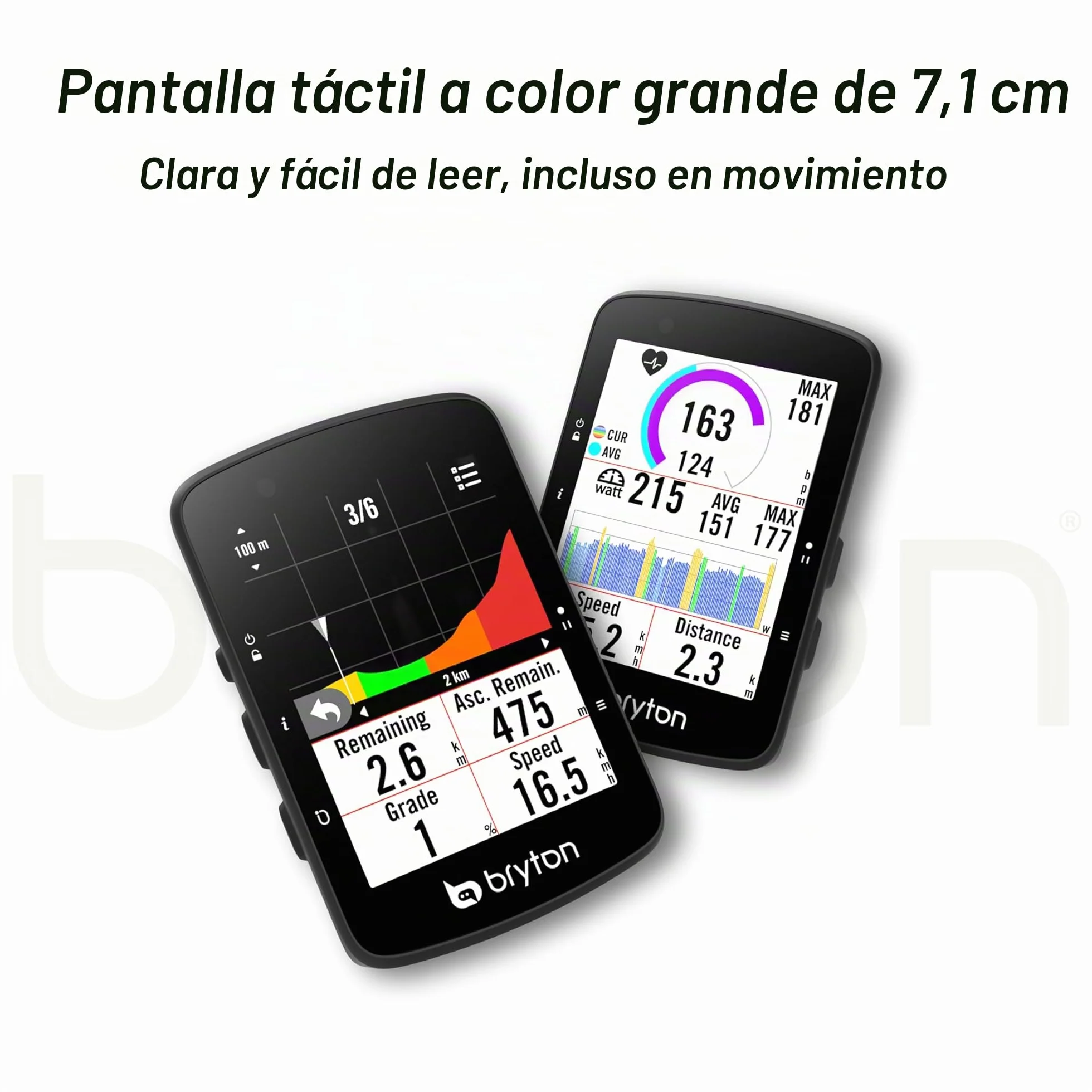 Bryton Rider 650 Ciclocomputador GPS, Pantalla táctil a Color de 2,8", hasta 33h de batería, mapas de Europa preinstalados, navegación Giro a Giro, Ajuste automático de Brillo