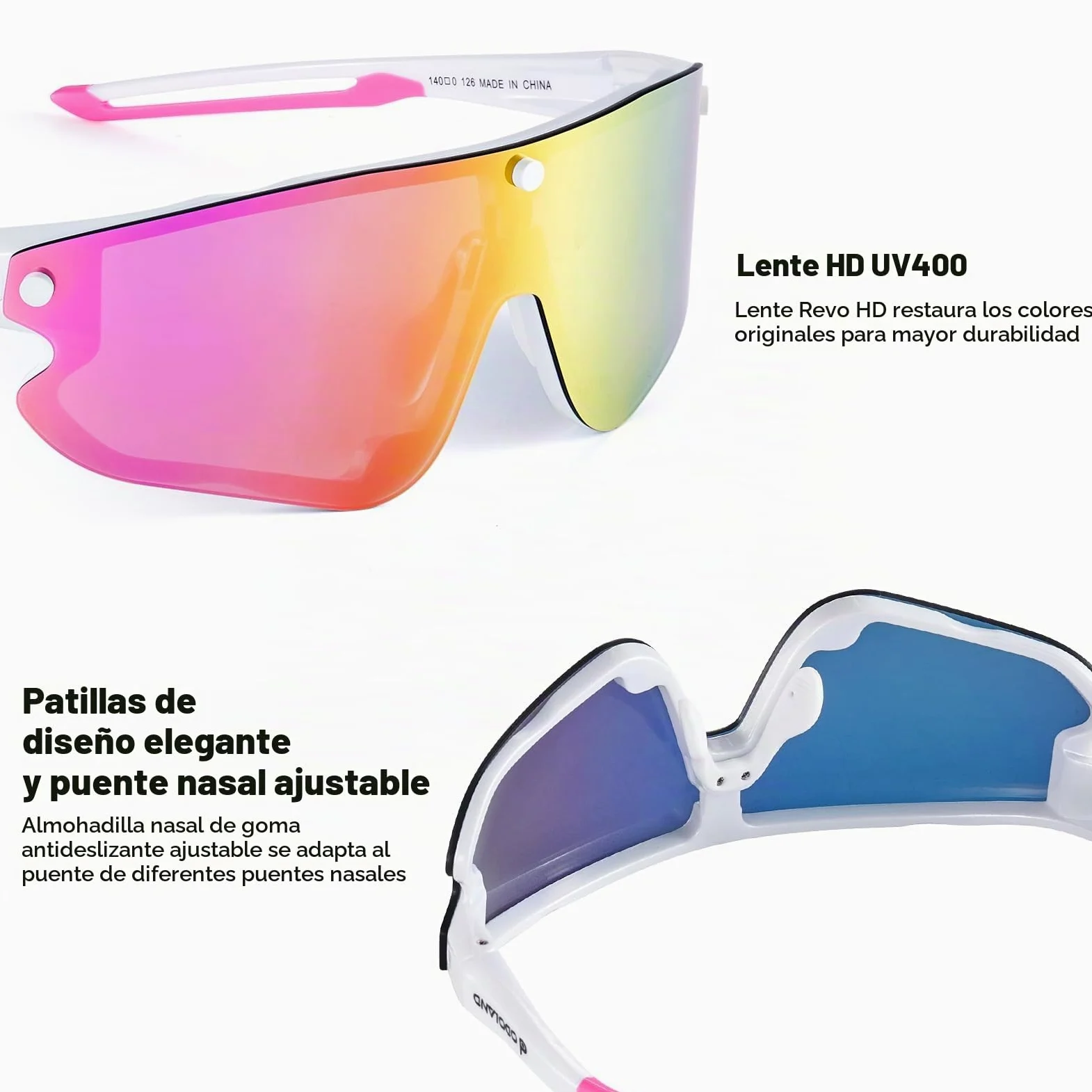 Odoland Gafas de Sol Deportivas Magnéticas Gafas de Sol Polarizadas con Lente Polarizada Reemplazable para Hombres Mujeres Adultos Correr Gafas de Sol Protección UV400