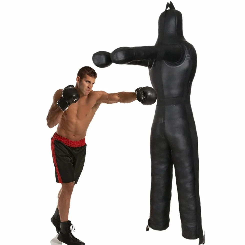 DYK&NX MMA Maniquí de Lucha Libre, Adultos Muñeco de Boxeo, Grappling Dummy, Colgante Posición de Pie, para Judo Lucha Artes Marciales Jiu Jitsu, Sin Relleno (Color : B Black, Size : 175cm)