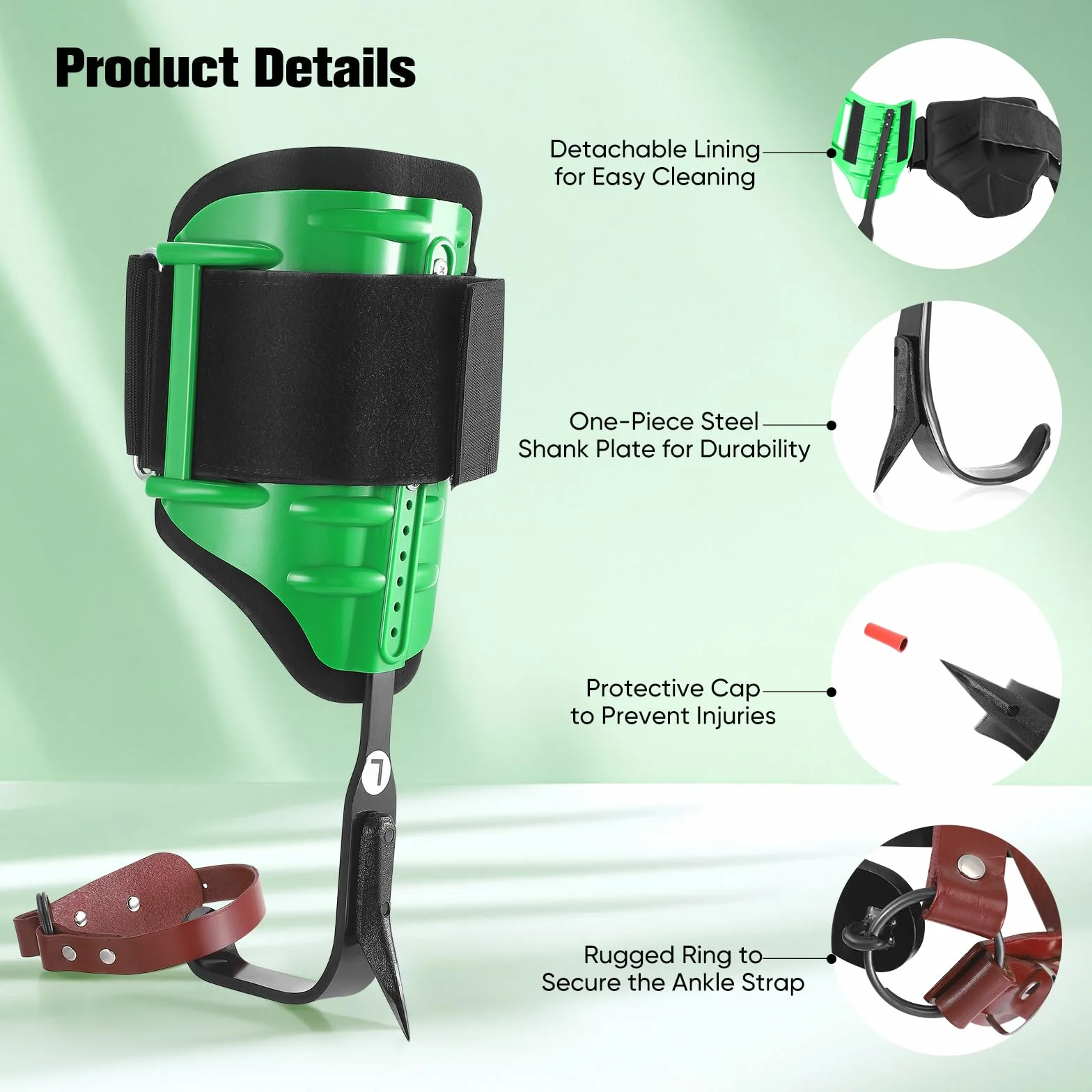 Herramienta de escalada de árbol, Juego de trepadores de árboles con crampones Altura Ajustable de la Pantorrilla, fácil de Usar para Recoger Frutas