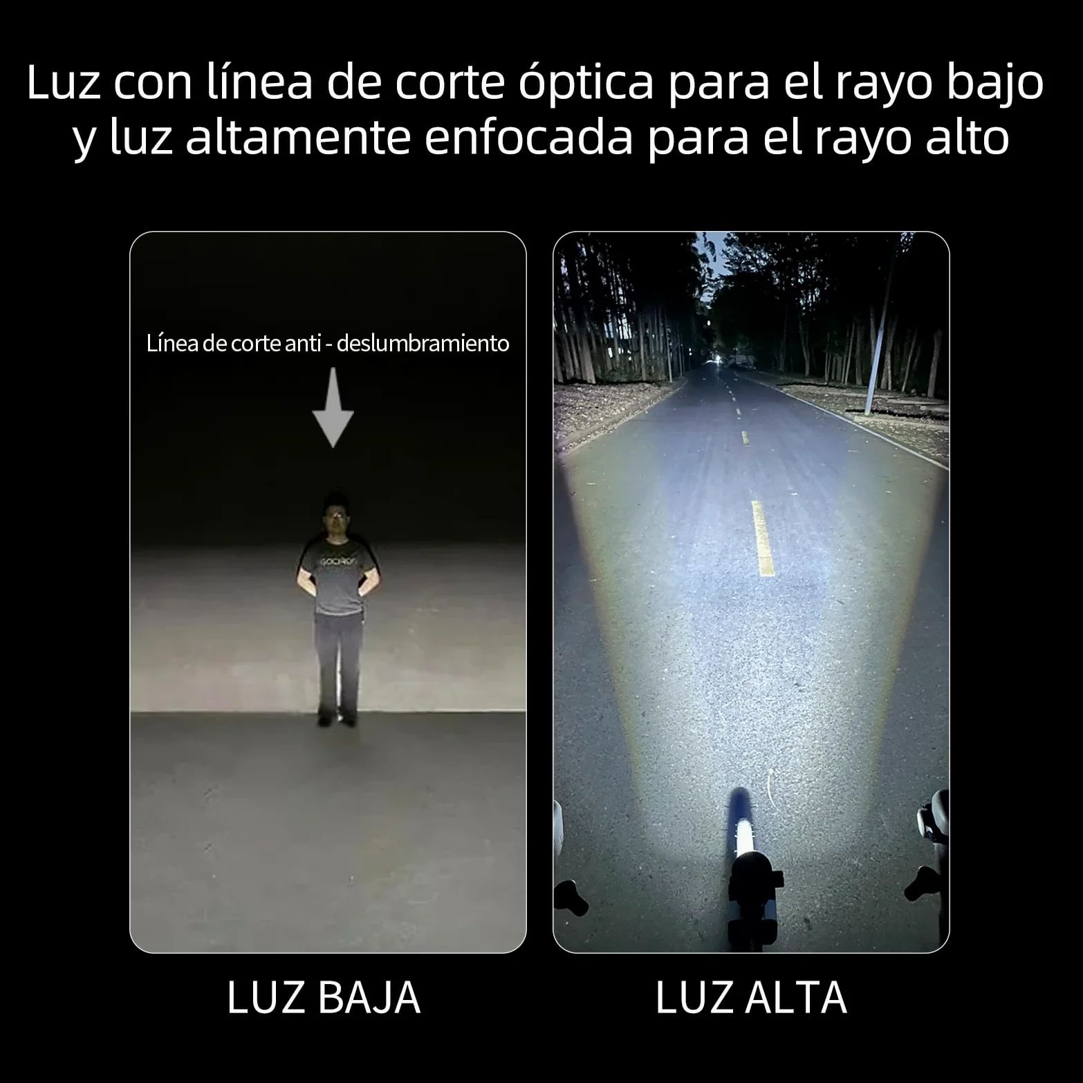 Gacirón Luz bicicleta delantera CETUS-1700,Diseño óptico con Haz Alto y Haz bajo,Luz bicicleta de aluminio aerodinámico y control remoto inalámbrico,Faro de bicicleta de 4200 mAh con 6 modos de brillo