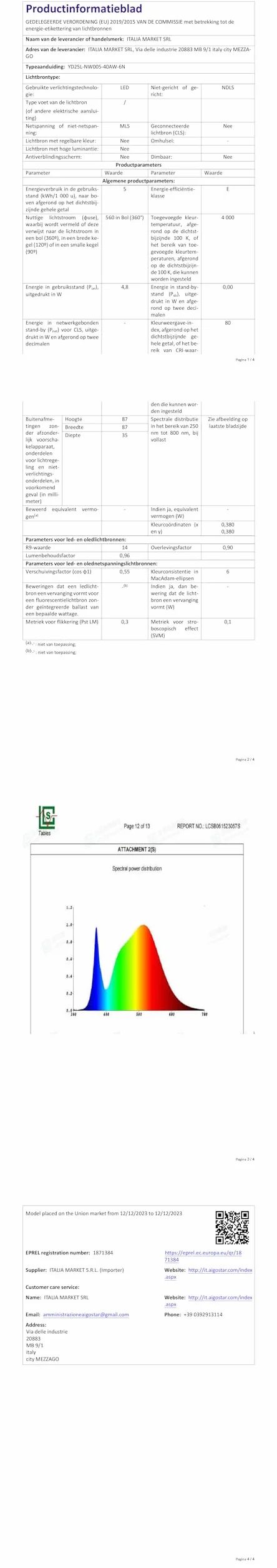 Aigostar Downlight LED Techo Empotrable 4.8W IP65 Impermeable 4000K Luz Natural Baño Extraplano Blanco 6 pack