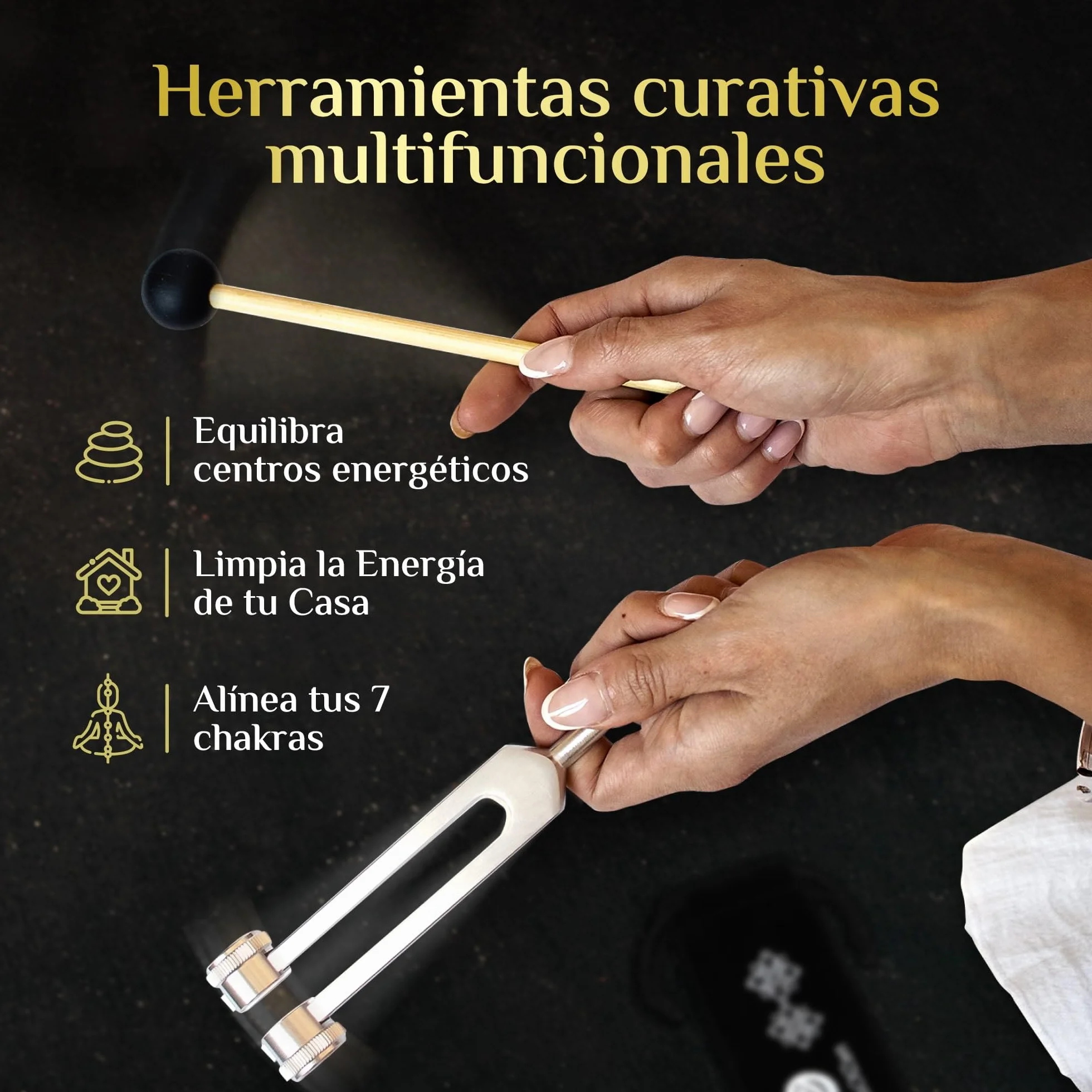 LOTS OF ZEN Diapasones Sanadores Set Médico 128Hz 256Hz 512Hz para Chakras Yoga Meditación