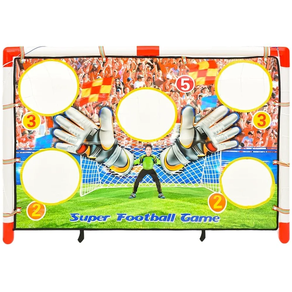 Juego de portería de fútbol con portería de 120 x 51 x 77,5 cm, plegable con red, bomba, pelota, estacas, resistente a la intemperie para niños, jóvenes, ocio en el jardín, parque, pasillo