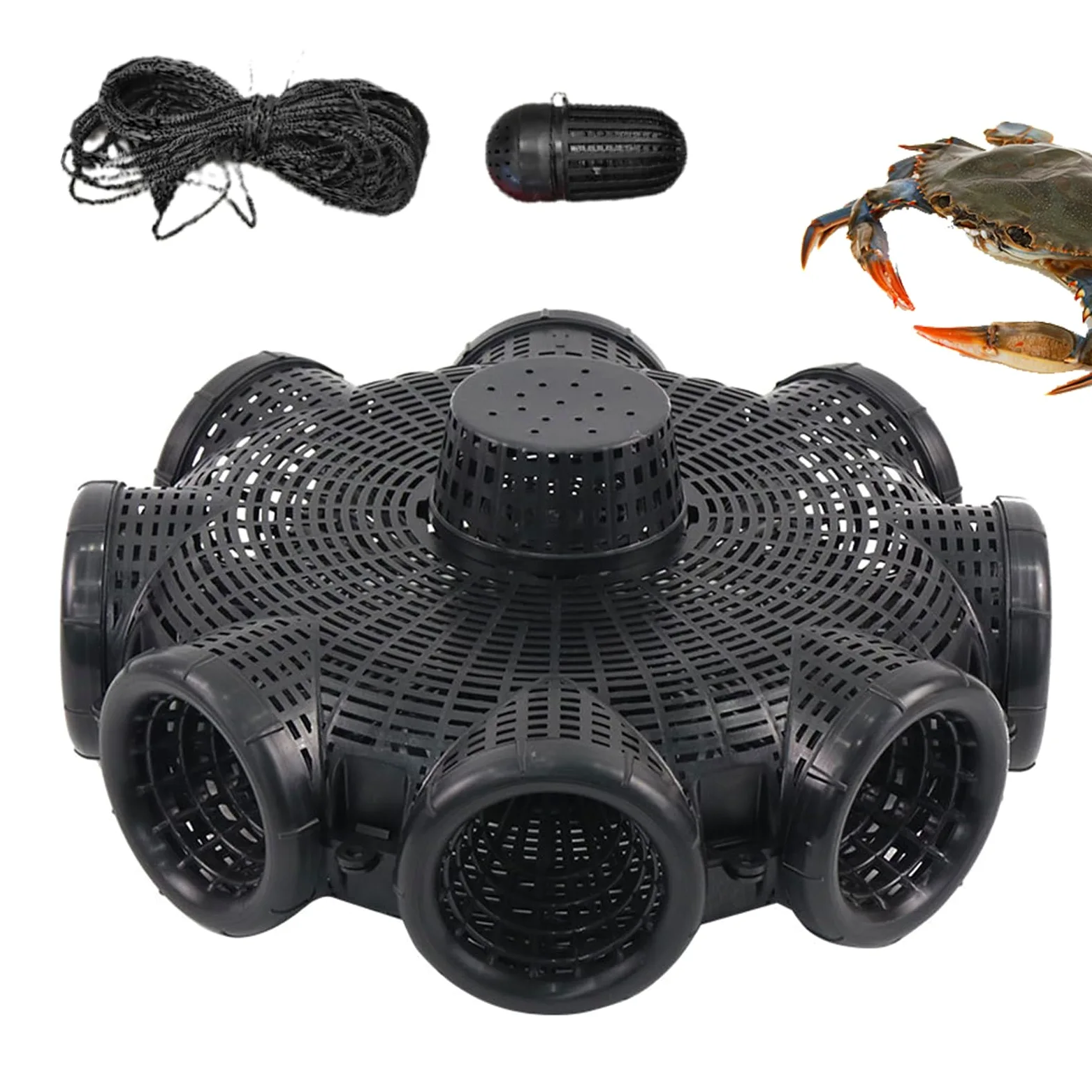 Trampa Cangrejos, 8 Agujeros Trampas Peces De Malla De pesce, Red De pesce | Automática De Nailon, Trampa para Pececillos De Plata, Cebo Jaula para Peces Camarones Pececitos cangrejos cangrejos