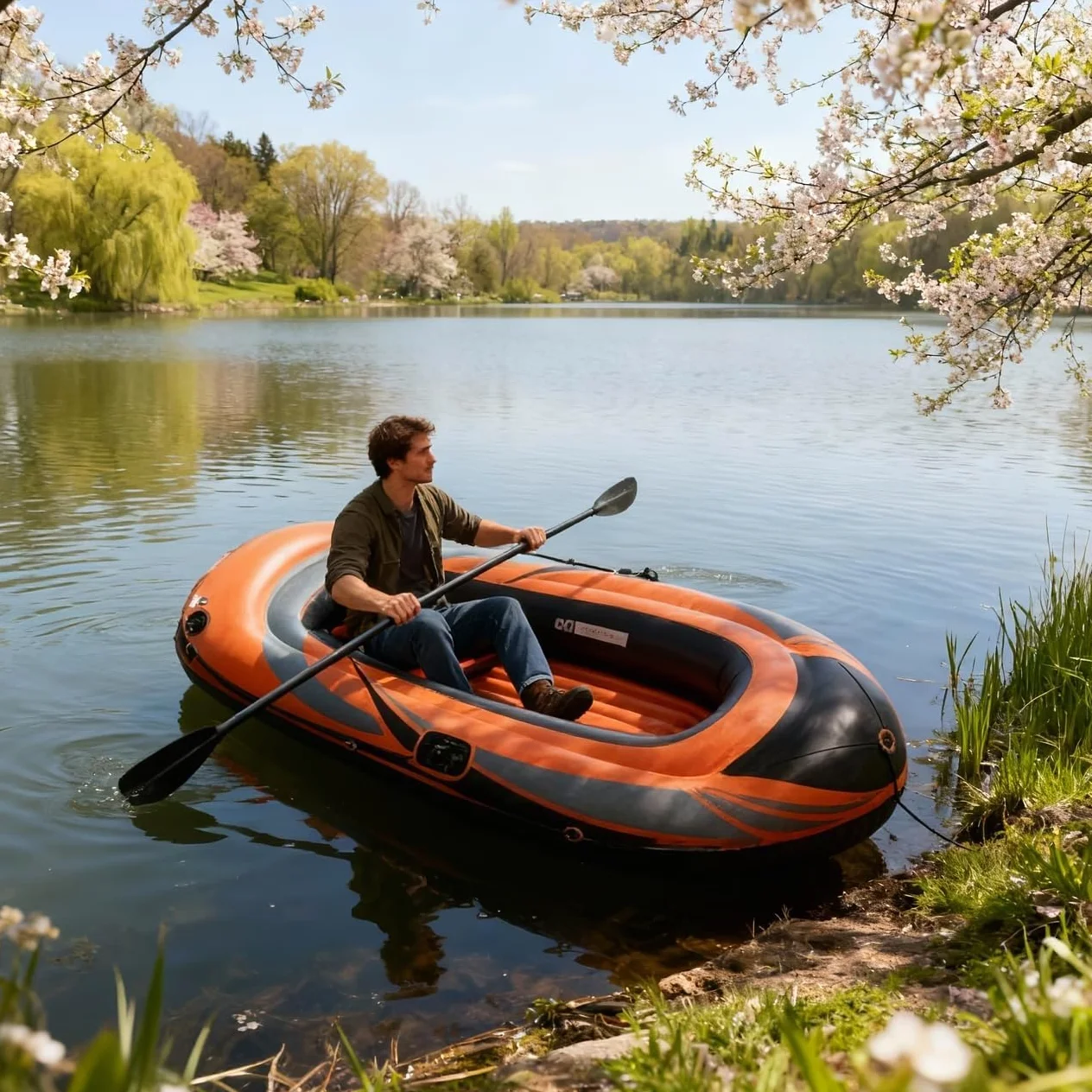 Kayak hinchable de 230 cm para adultos – Incluye remo, estructura estable, ideal para actividades de ocio en el agua, mar o río, fácil de transportar y guardar