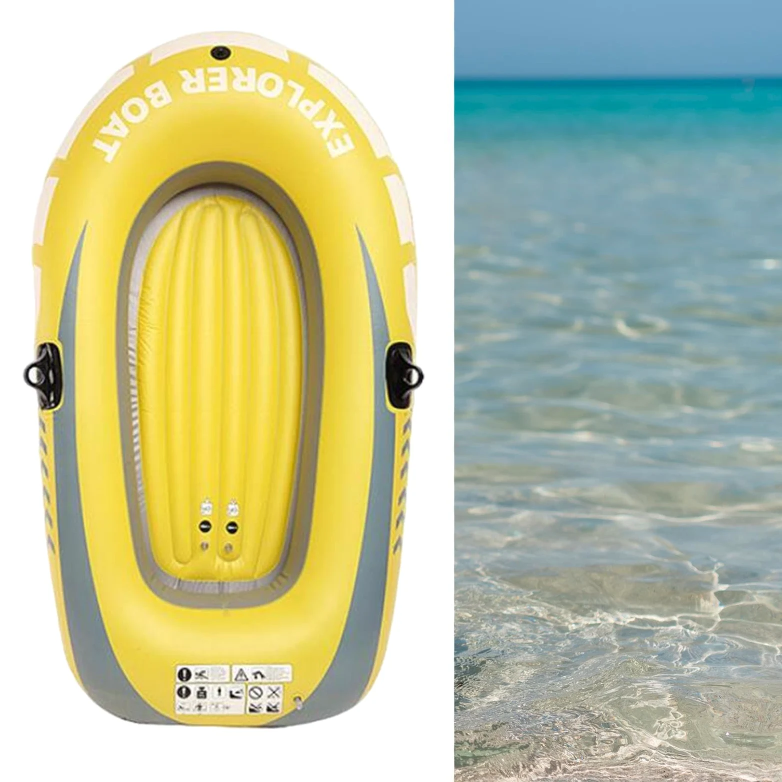 Kayak Hinchable, Bote, Balsa de Pesca Hinchable, Canoa Flotante, PVC Reforzado, Montaje Rápido, Apto para Deportes, Relajación Y Pesca.