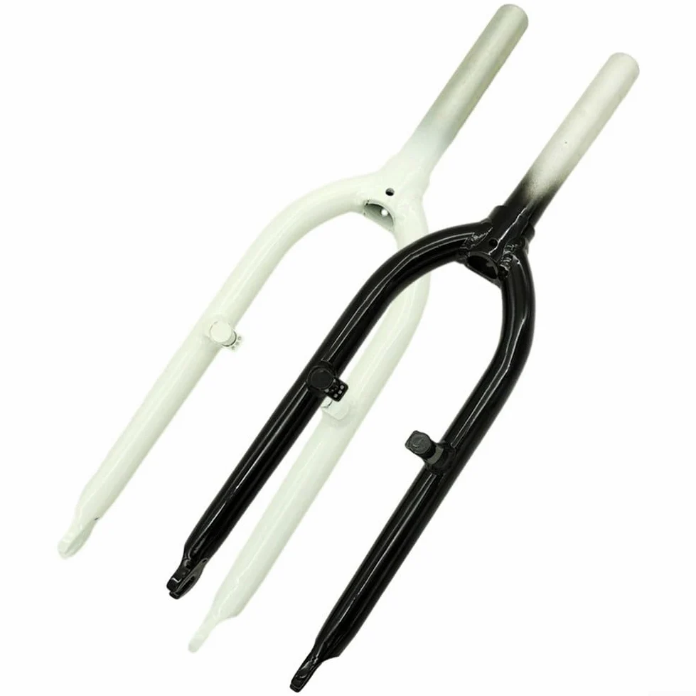 Horquilla delantera de bicicleta plegable de aleación de aluminio de 20 pulgadas con freno en V, tubo superior de 28.6 mm x 170 mm, horquilla de suspensión ligera para ruedas de 20 pulgadas (negro)