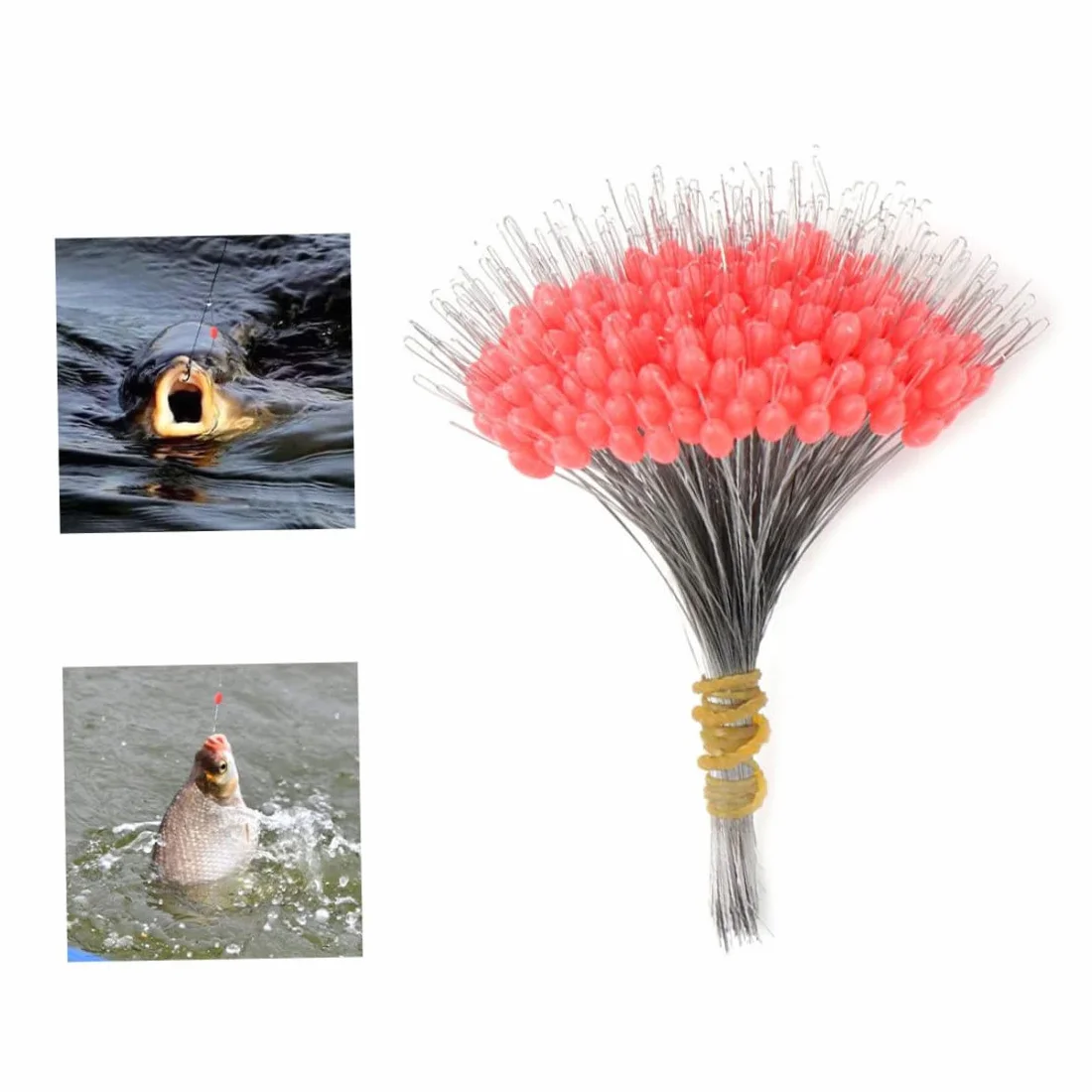Jorzer Tope de Goma de Flotador Táquero de Pesca Silicona Pesca de Goma Bobber Tope de Frijoles Flotador Accesorios de la línea de Pescado para 2.5# -5.0# Línea 300pcs