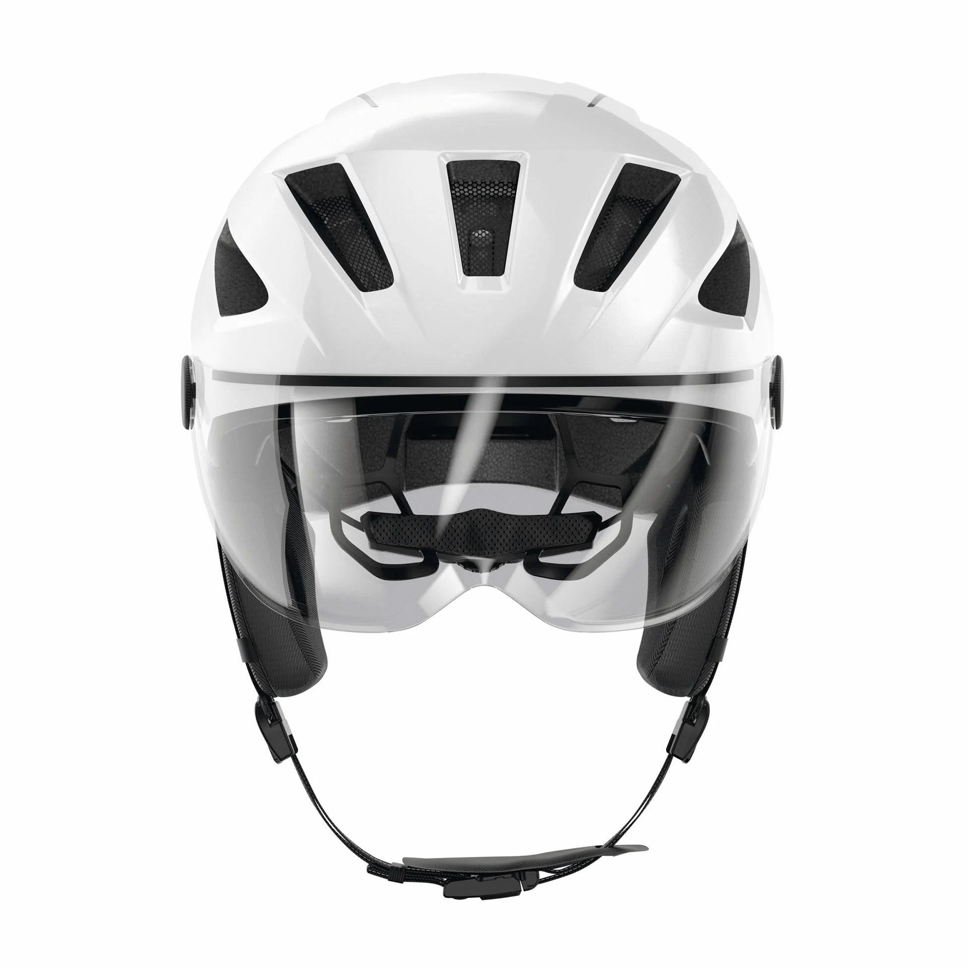 Casco urbano ABUS Pedelec 2.0 ACE - Casco de bicicleta con luz trasera, visera, protección para lluvia, almohadillas para los oídos - Para hombre y mujer