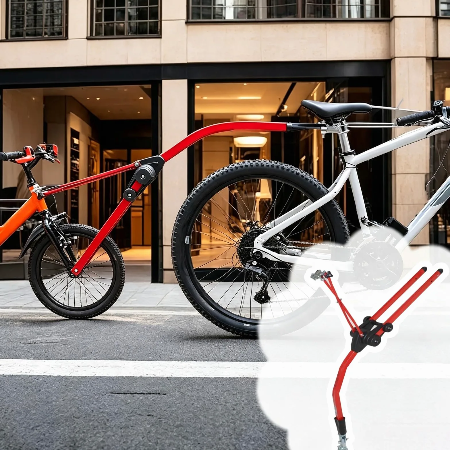 UrbanUp Barra de Remolque Coche Barra Remolque Entrenamiento Bicicleta Amplia Compatibilidad
