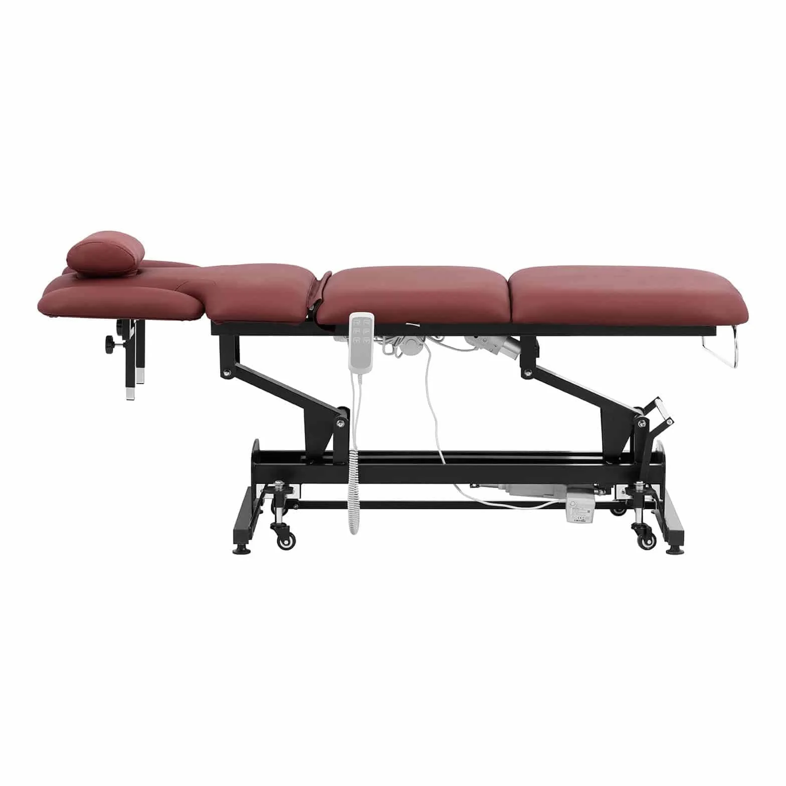 Physa Camilla de Masaje Cama Nantes Burgundy Acero Recubrimiento Polvo Piel Sintética Poliuretano 620-840 mm