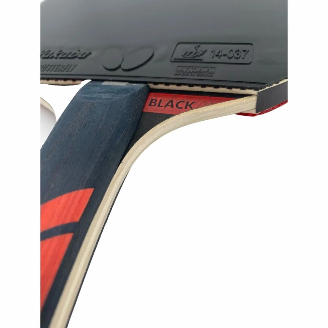 Butterfly Dimitrij Ovtcharov Black Raqueta de Tenis de Mesa Tecnología EVA Revestimiento Wakaba ITTF Esponja 2,1 mm