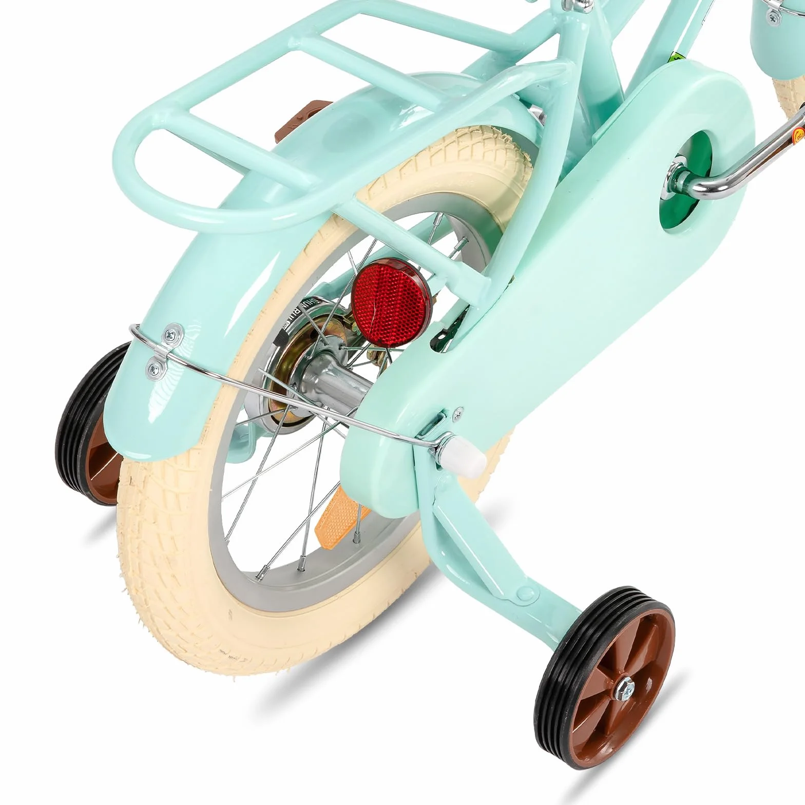 STITCH MANCHI 12 & 14 & 16 & 18 Pulgadas Bicicleta Infantil con Cesta y Ruedas estabilizadoras para niñas y niños de 2 a 9 años (Verde y Rosa)