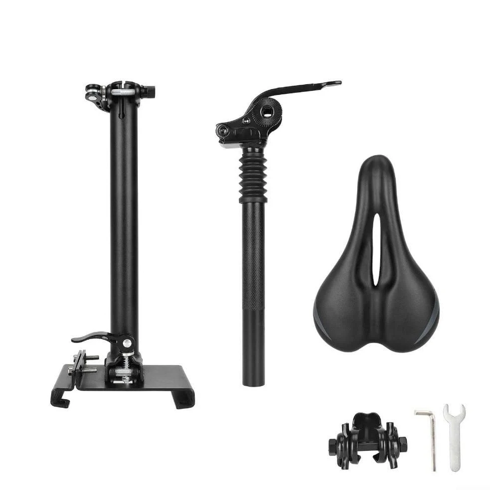 Silla de asiento de scooter eléctrico para Xiaomi M365/Pro/1S, plegable, ajustable, amortiguador, aleación de aluminio, asiento acolchado de PU