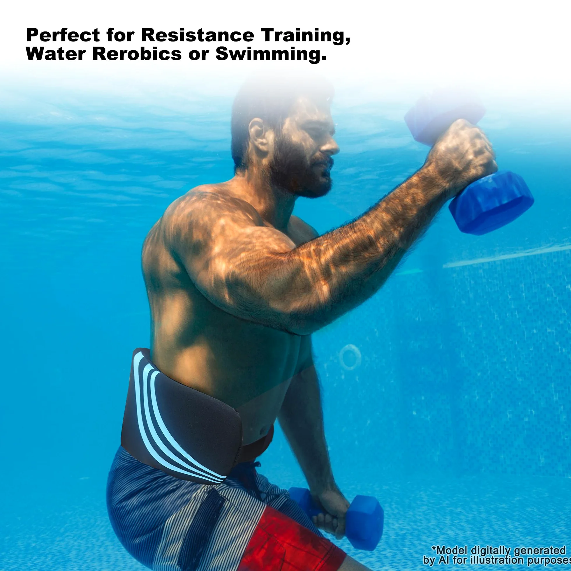Cinturón de natación de flotación para adultos, equipo de ejercicio de piscina para adultos, fitness de lujo, cinturón de natación de flotación, pesas de piscina para ejercicio