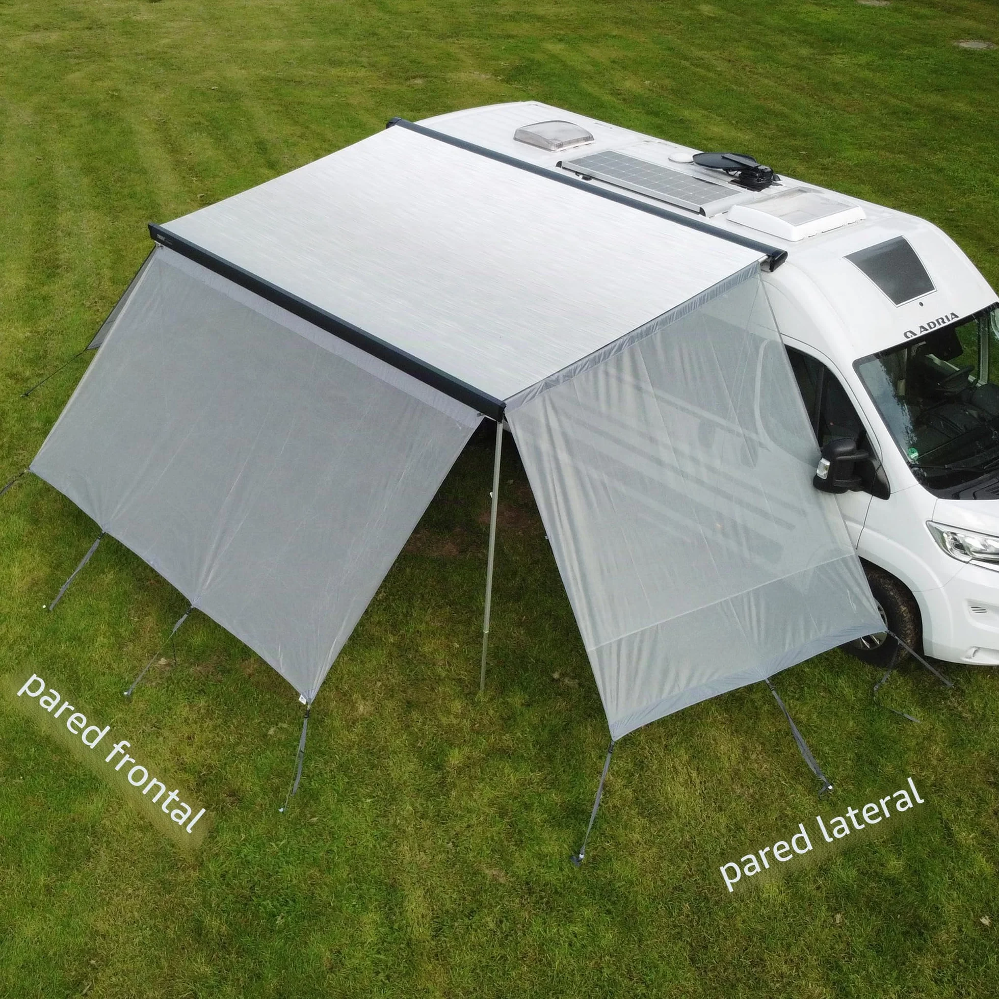 GEAR Capri Sun Blocker Panel frontal de toldo permeable al viento 6 tamaños 3 refuerzos 4,3/6,2/7 mm