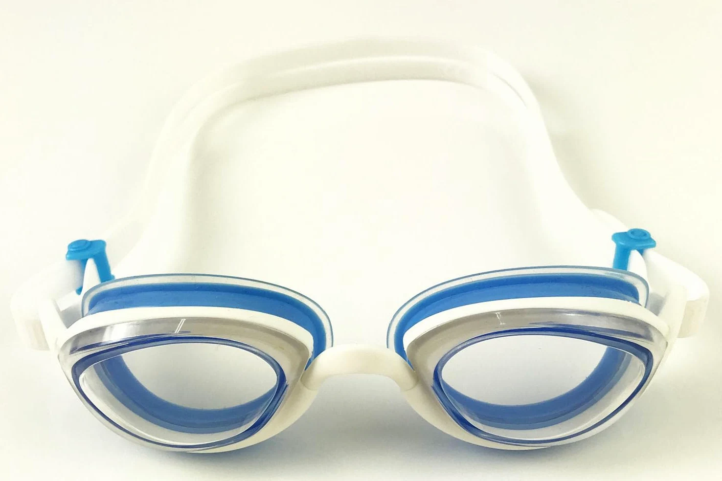 Snake & Pig Basilisk - Gafas de natación, ajuste cómodo para adultos (azul en blanco con lente transparente)