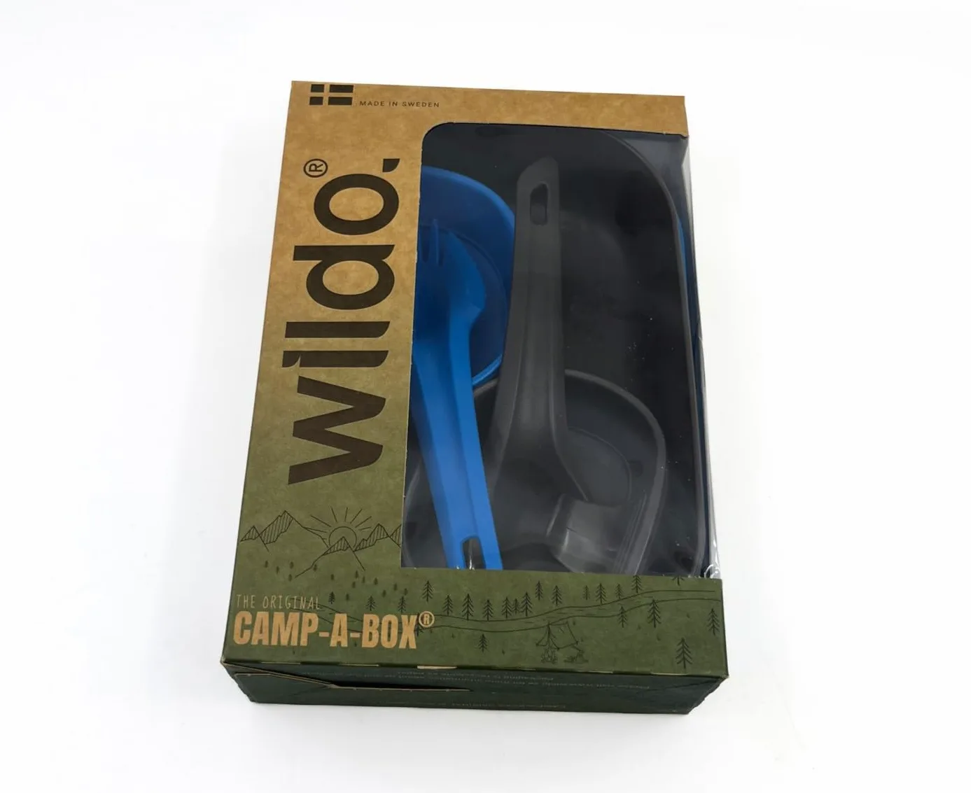 Wildo Wildo CAMP-A-BOX DUO Outdoor Army - Juego de cubiertos para supervivencia para camping, color azul claro y gris, talla única