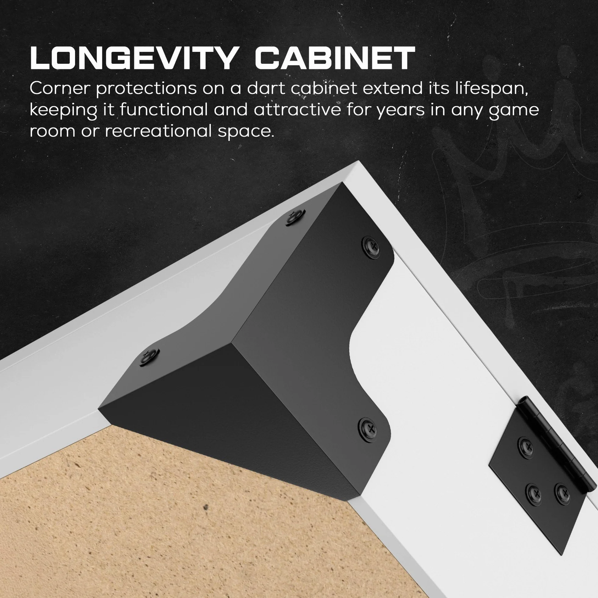 KOTO - Gabinete de Dardos Blanco Plain, Almacenamiento Práctico para Dardos en Casa, con Whiteboards para Llevar la Puntuación