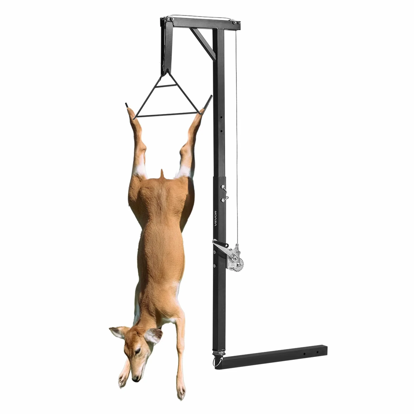 VEVOR Polipasto de Enganche para Camión, 136 kg, Grúa para Caza de Ciervos, Receptor de 5 cm, Eje Giratorio de 360°