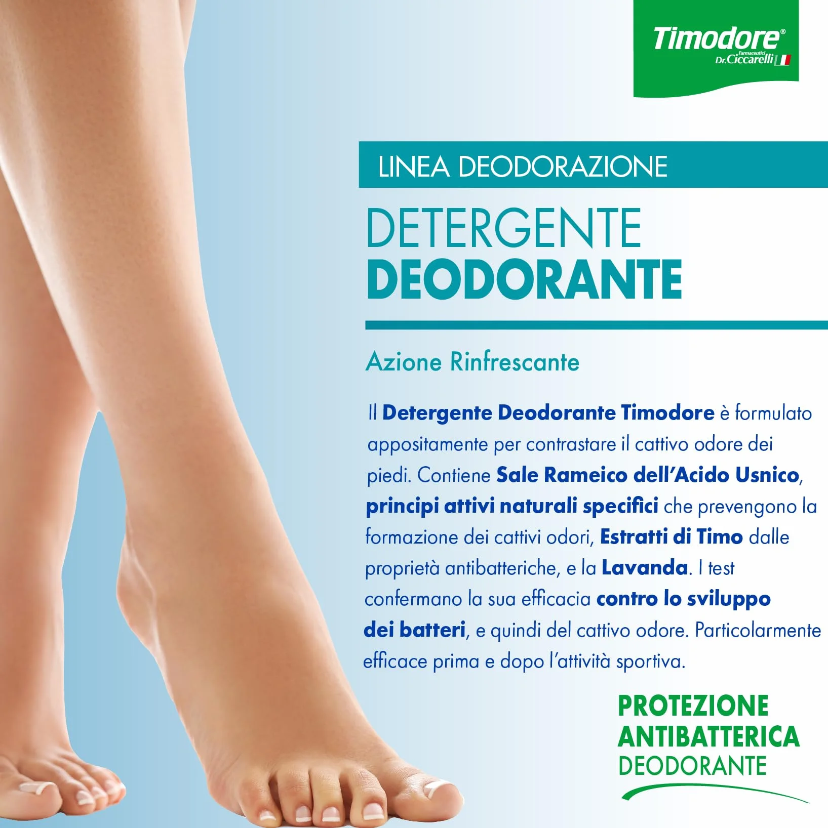 Limpiador Desodorante para Pies, 200 ml, Timodore, Combatir Mal Olor, Post Deporte