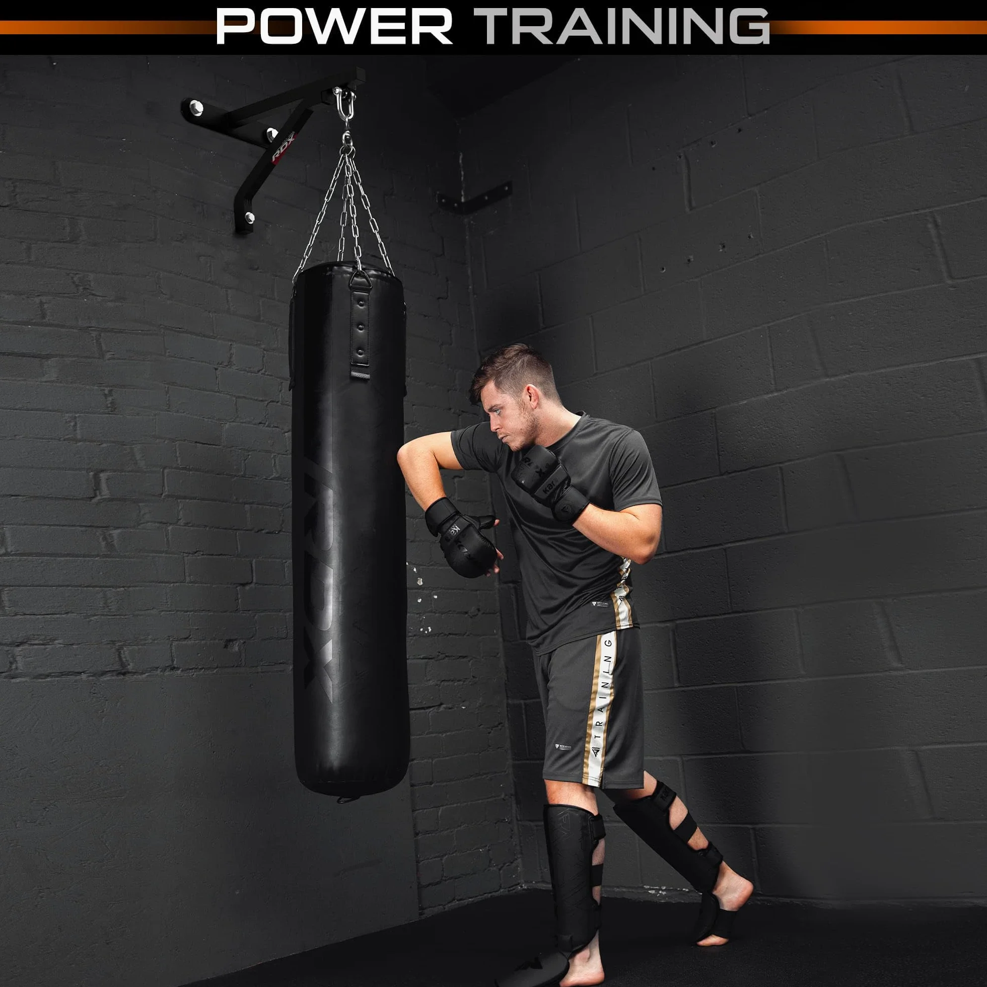 RDX Boxeo Pared Soporte De Fijaciones para Soporte Colgante de Acero con grillete en D, Percha De Hierro Resistente De Calibre 16 hasta 100 Libras, Entrenamiento de Boxeo, MMA, Muay Thai y Puñetazos