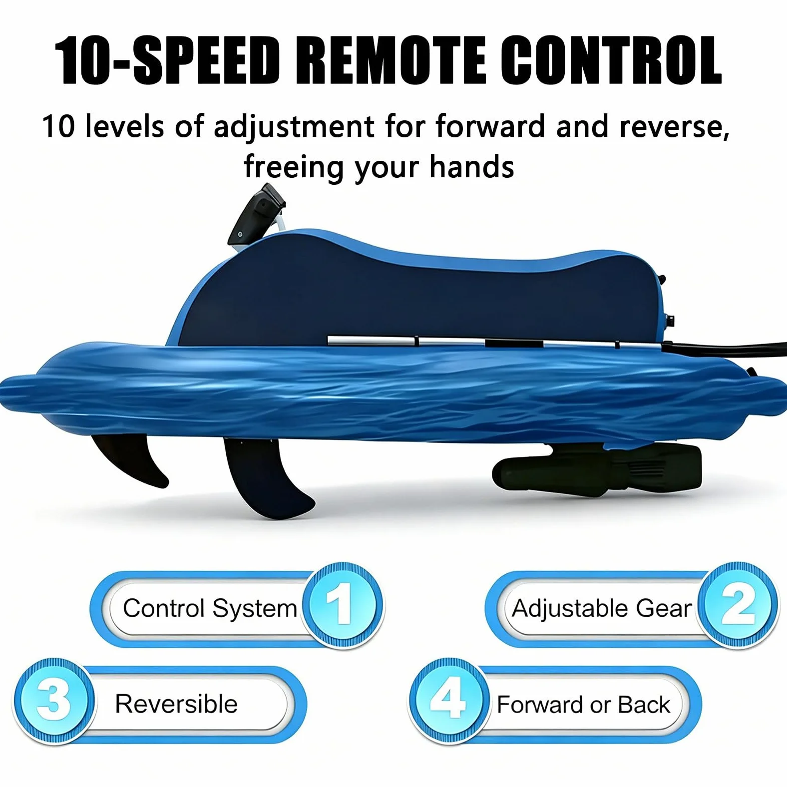 Moto Acuática Eléctrica Inflable Plegable 2 En 1 Y Scooter Submarino para Buceo Marcha Atrás,Velocidad Ajustable 3 a 9 Km/H,Cap 220Kg,para Practicar Snorkel Disfrutar Acuáticas Nothrusters