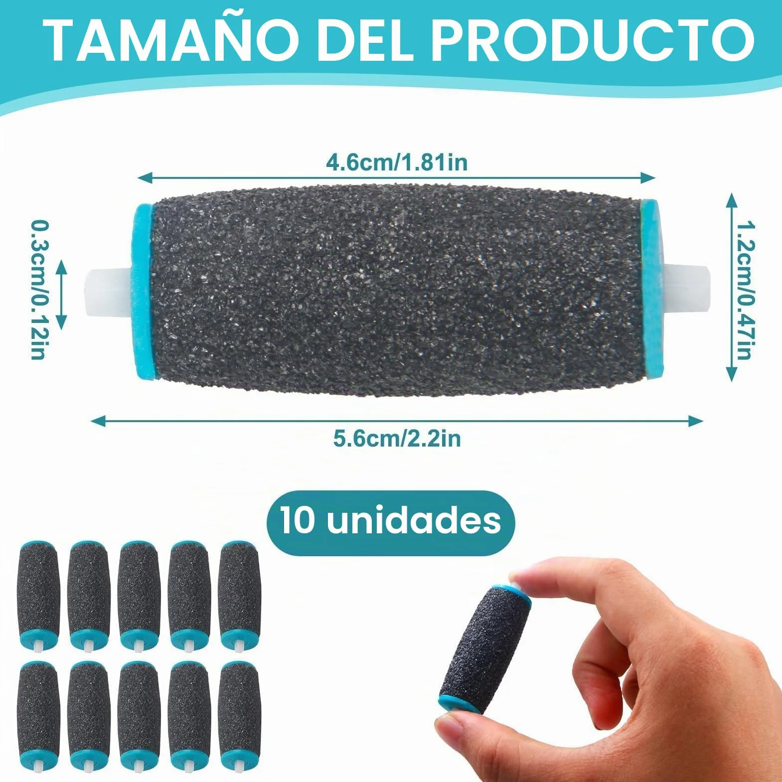 Recambio Lima Pies compatible con Scholl Velvet Smooth, Rodillos Extragruesos