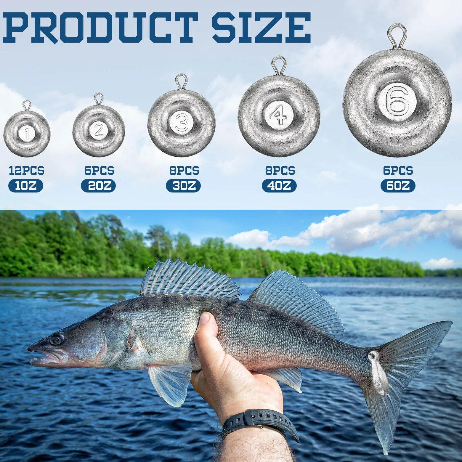 36 piezas de discos de pesca, pesas, plomos de disco, plomos de pesca, pesas, para agua salada, pesca de gato, pesca de arrastre, aparejos de surf