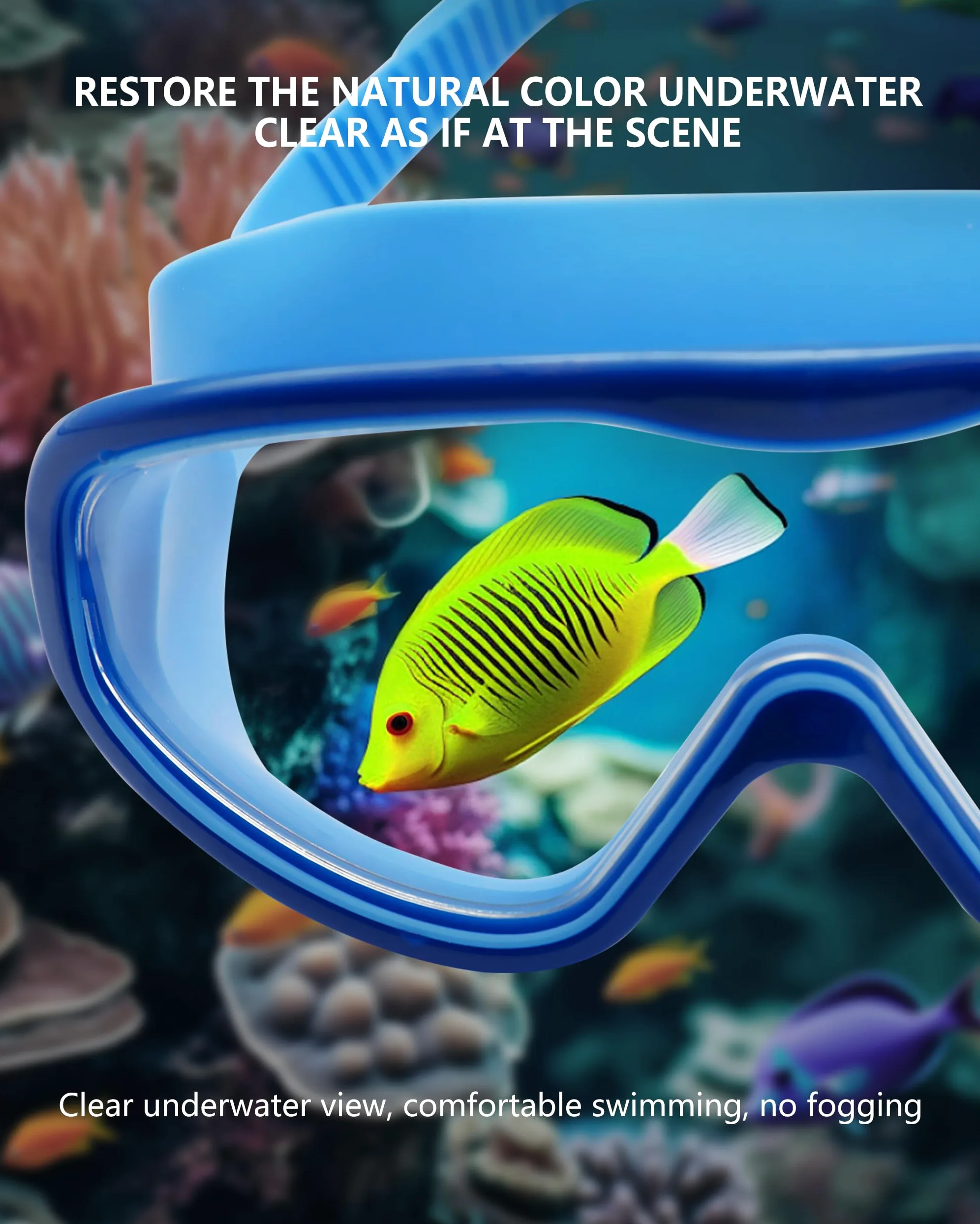 Gafas de natación con revestimiento antivaho, protección UV, paquete de 2 con tapones para los oídos, negro y azul