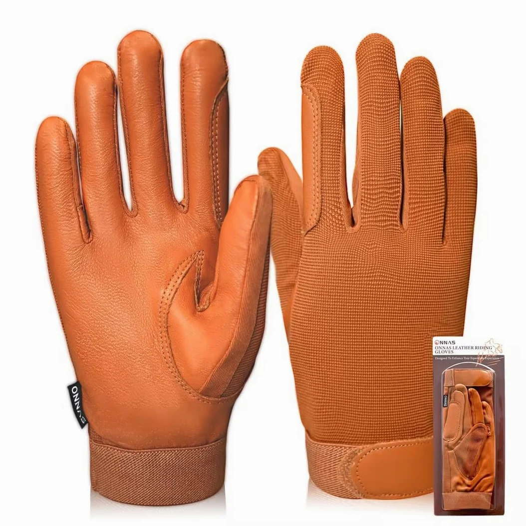 Guantes de equitación 100% de cuero aislados para mujer, guantes de equitación resistentes al viento para mujer, guantes de equitación transpirables para niñas, al aire libre, ciclismo
