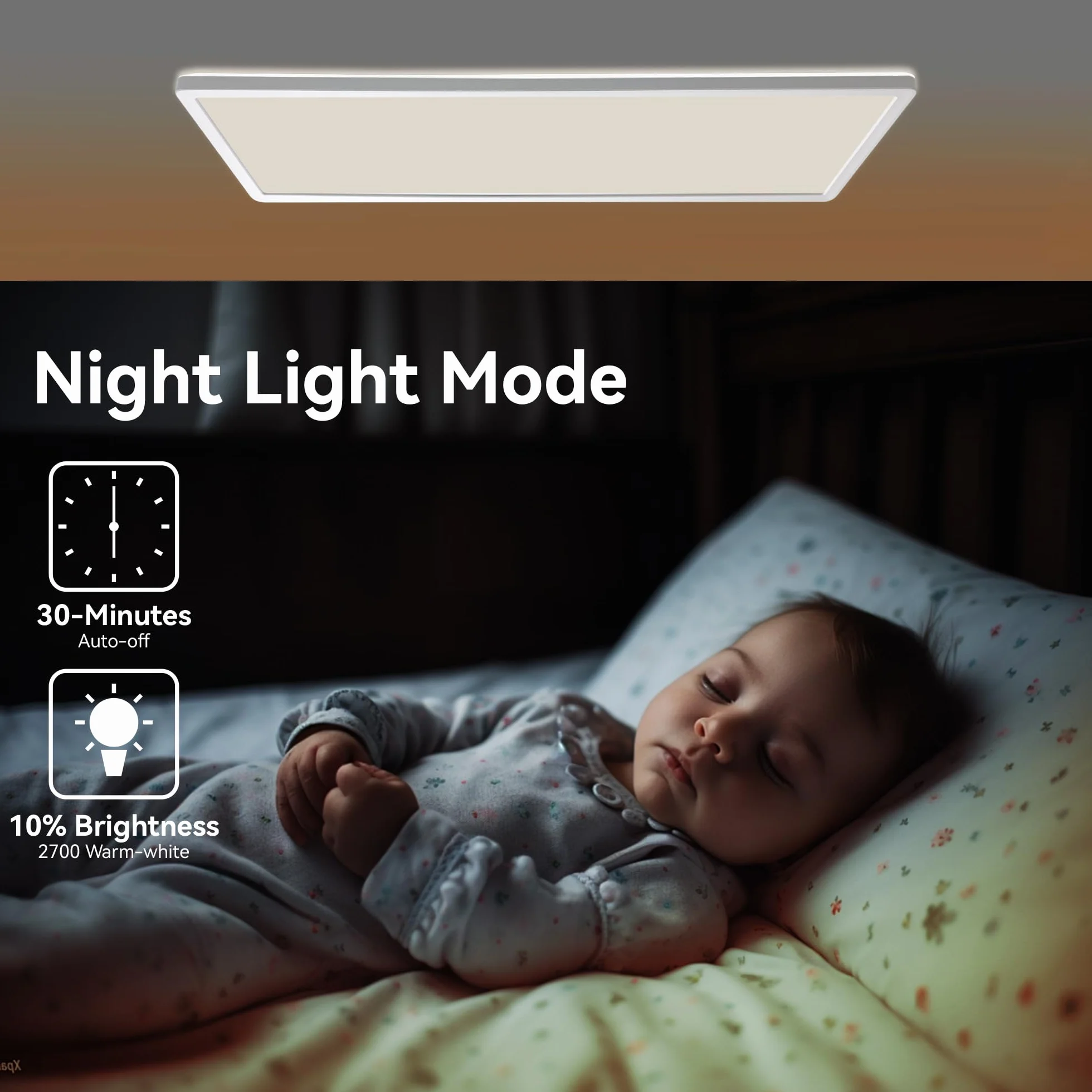 Plafón LED Techo 22W 58x20cm 2700K-6500K Regulable con Mando IP44
