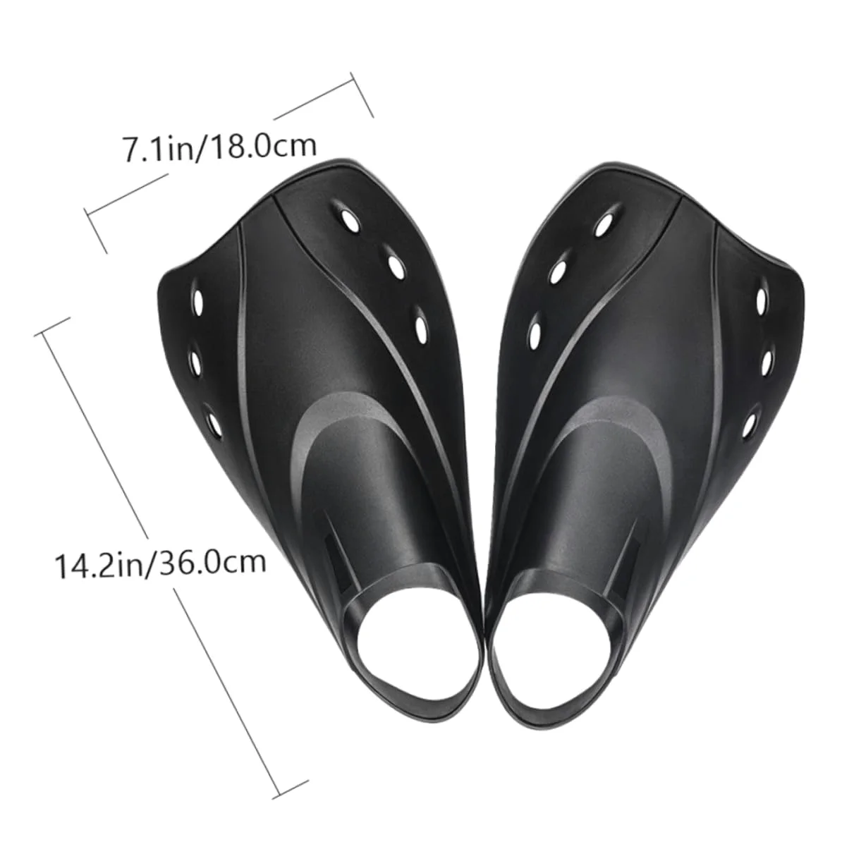 Toyvian Aletas de Natación Cortas Ajustables Unisex para Entrenamiento y Buceo Material Ligero y Flexible Compacto Portátil para Snorkeling y Natación Recreativa