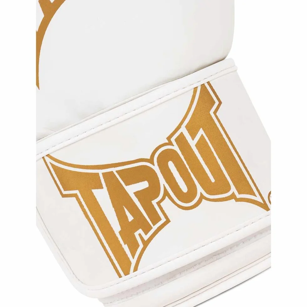 Tapout Guantes de Boxeo de Piel sintética (1 par), Color Blanco y Dorado