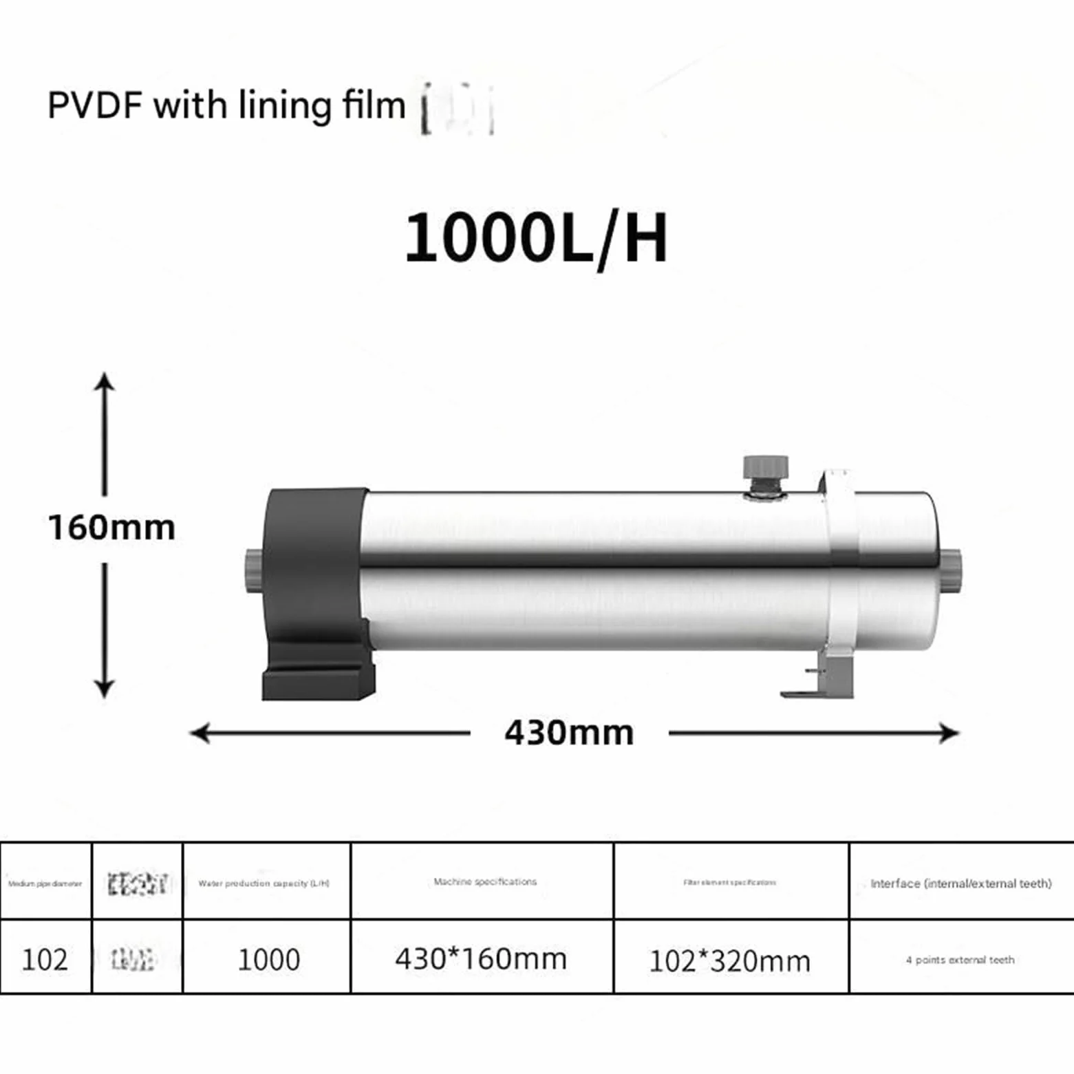 Purificador de agua central acero inoxidable 1000L ultrafiltración alto flujo for toda la casa Filtro subterránea y del grifo en el sabor del agua. Fácil instalación