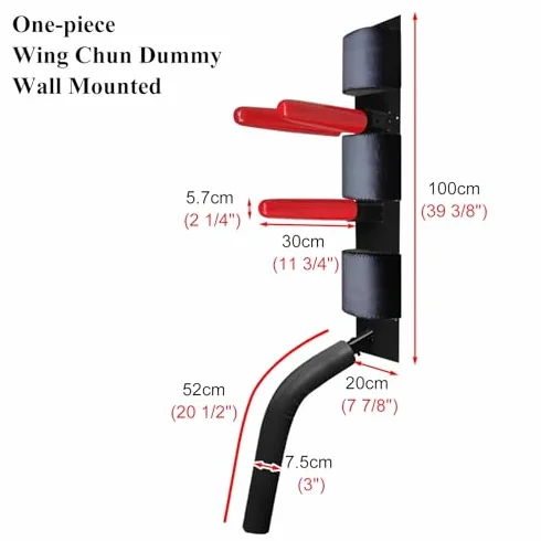 Maniquí de entrenamiento Wing Chun para pared, pila de madera para artes marciales y kung fu