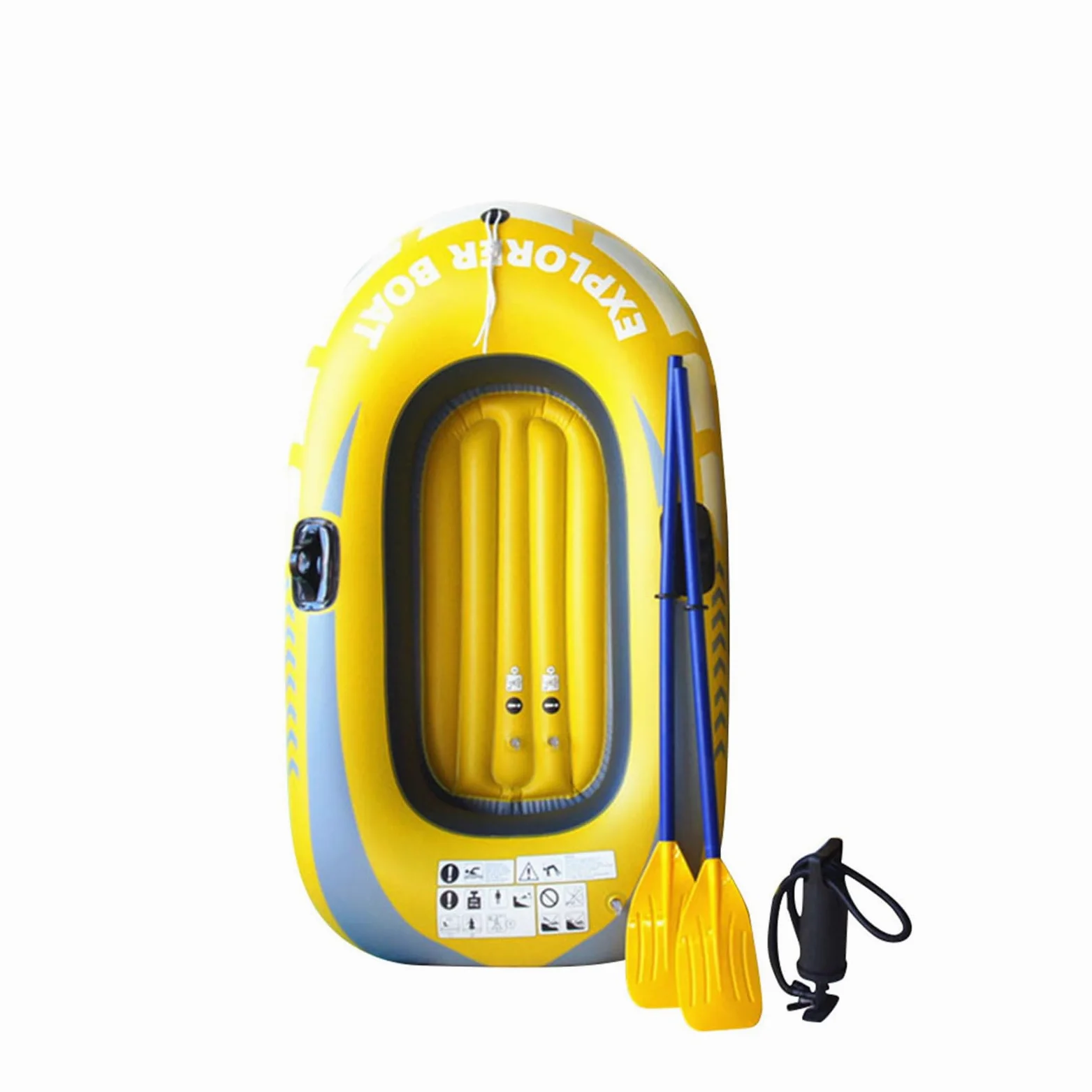 Barco inflable de dos plazas - kayak de PVC plegable, goma de | Diseño de cámara de aire doble, balsa de remo ligera flota uniformemente para aventuras en el río al aire libre para ba