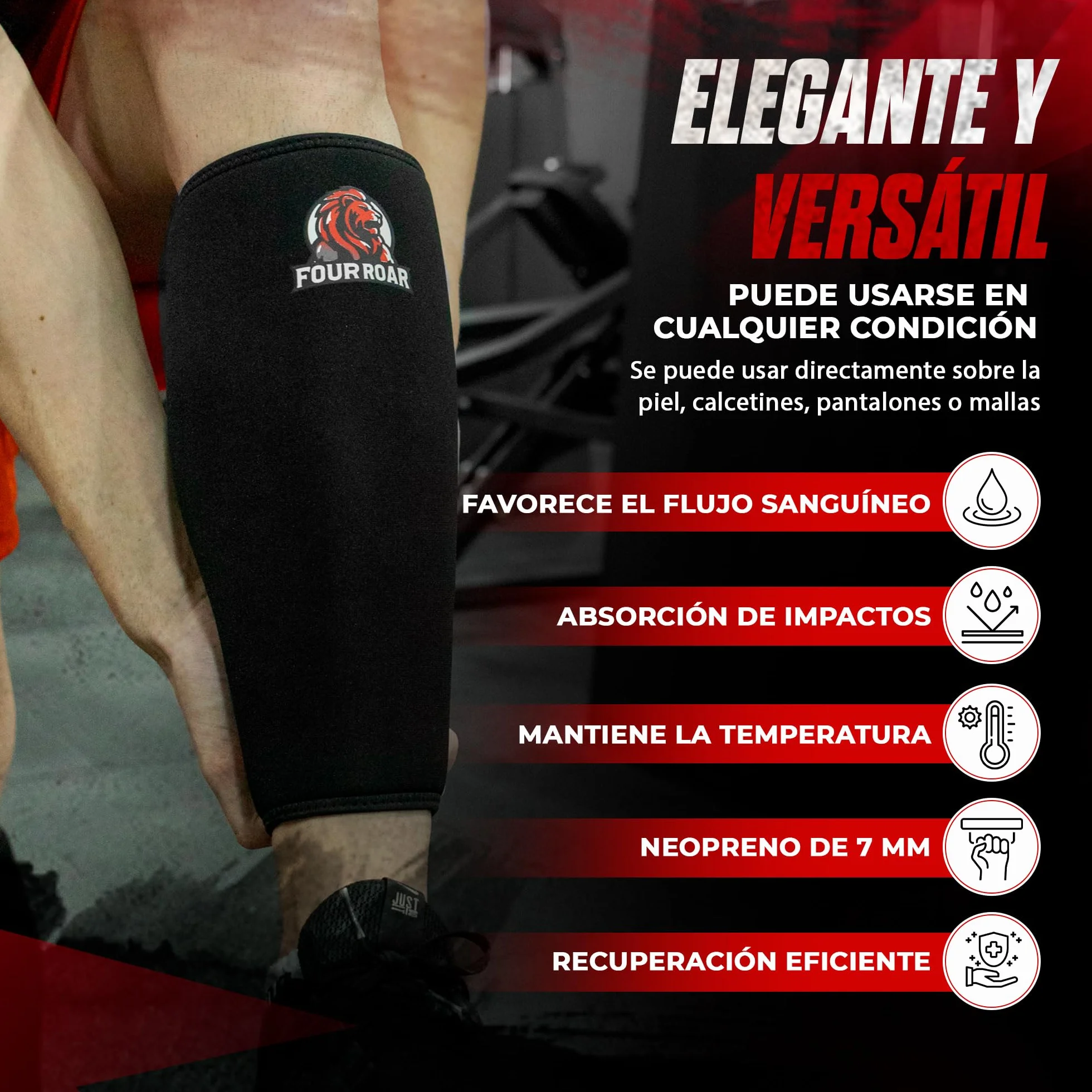 Espinilleras Crossfit de Neopreno de 7mm | Espinilleras Transpirables Faciles de Poner y Quitar | Protectores de Espinilla para Peso Muerto, Powerlifting