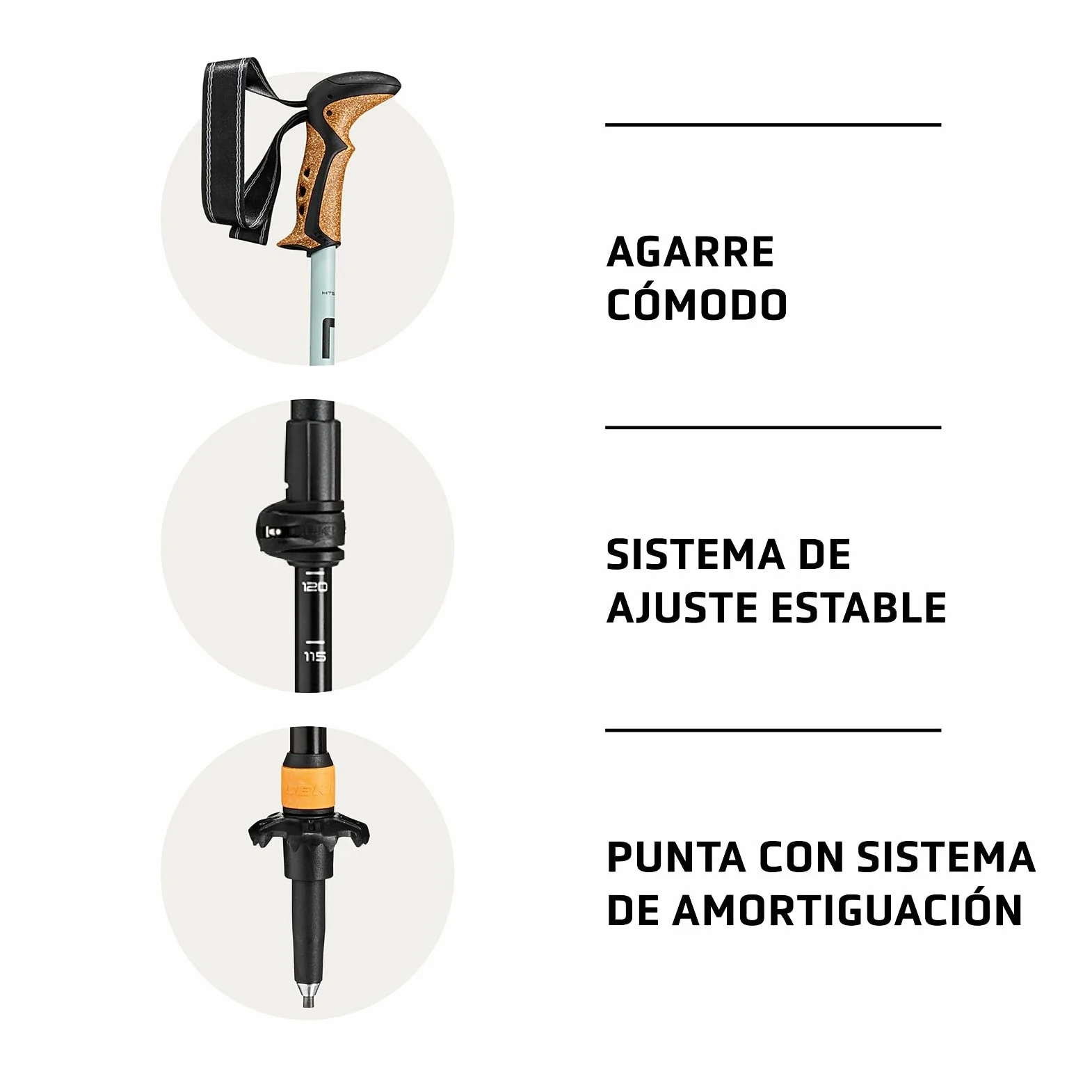 LEKI Khumbu Lite AS Bastones de Senderismo para Hombre y Mujer, Bastones de Trekking Ligeros y Ajustables de Aluminio con Plato de Trekking, Sistema de amortiguación antigolpes LEKI