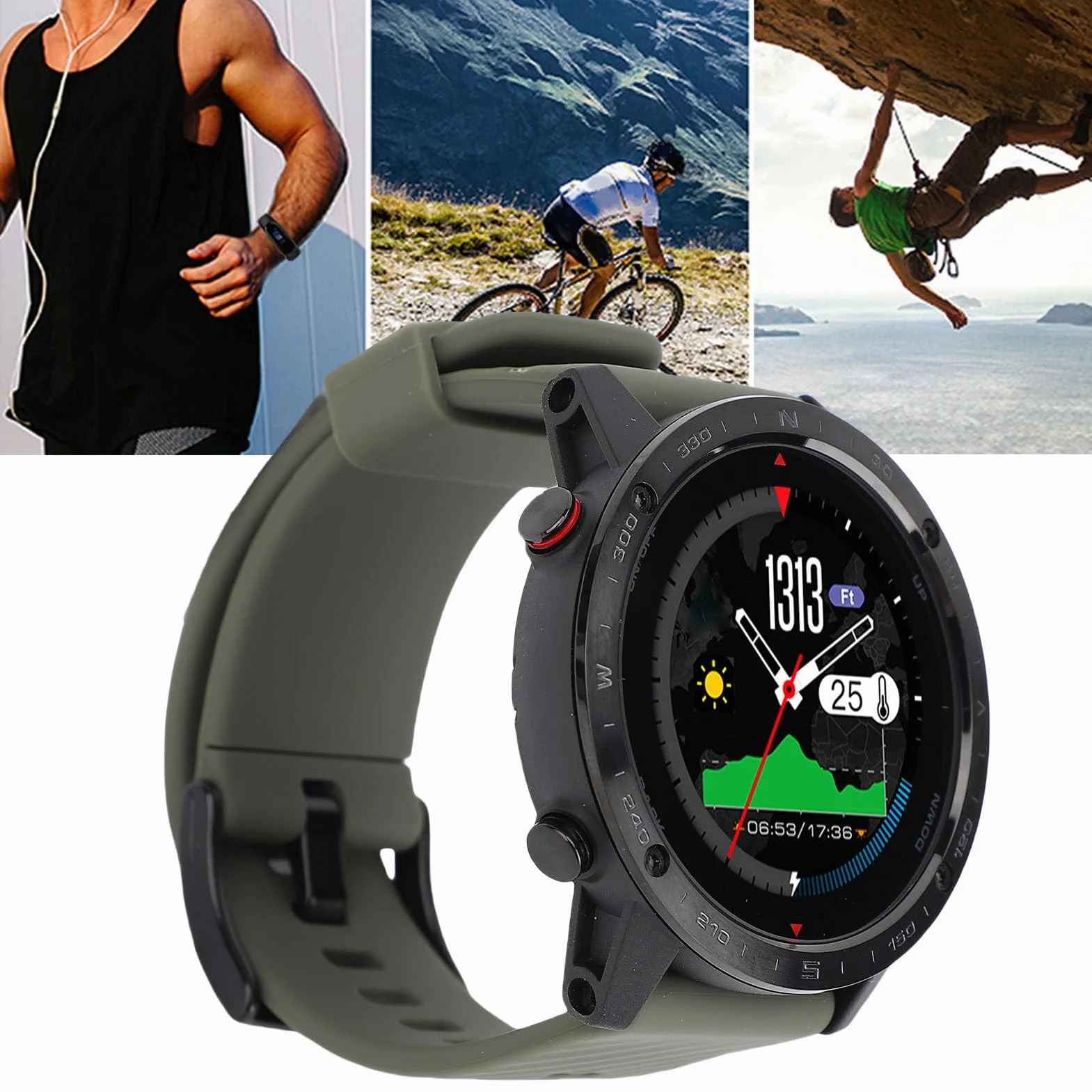 YUYTE Redondo con Pantalla de 1.3 Pulgadas para Buceo y Exterior, 50m