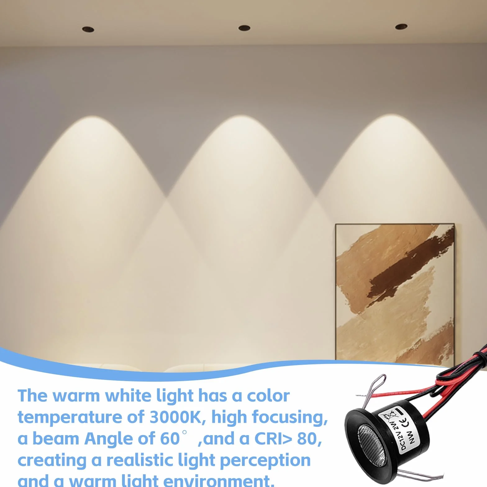 Foco LED empotrable 12V 2W IP65 3000K Blanco Cálido 6 unidades con Transformador 230V