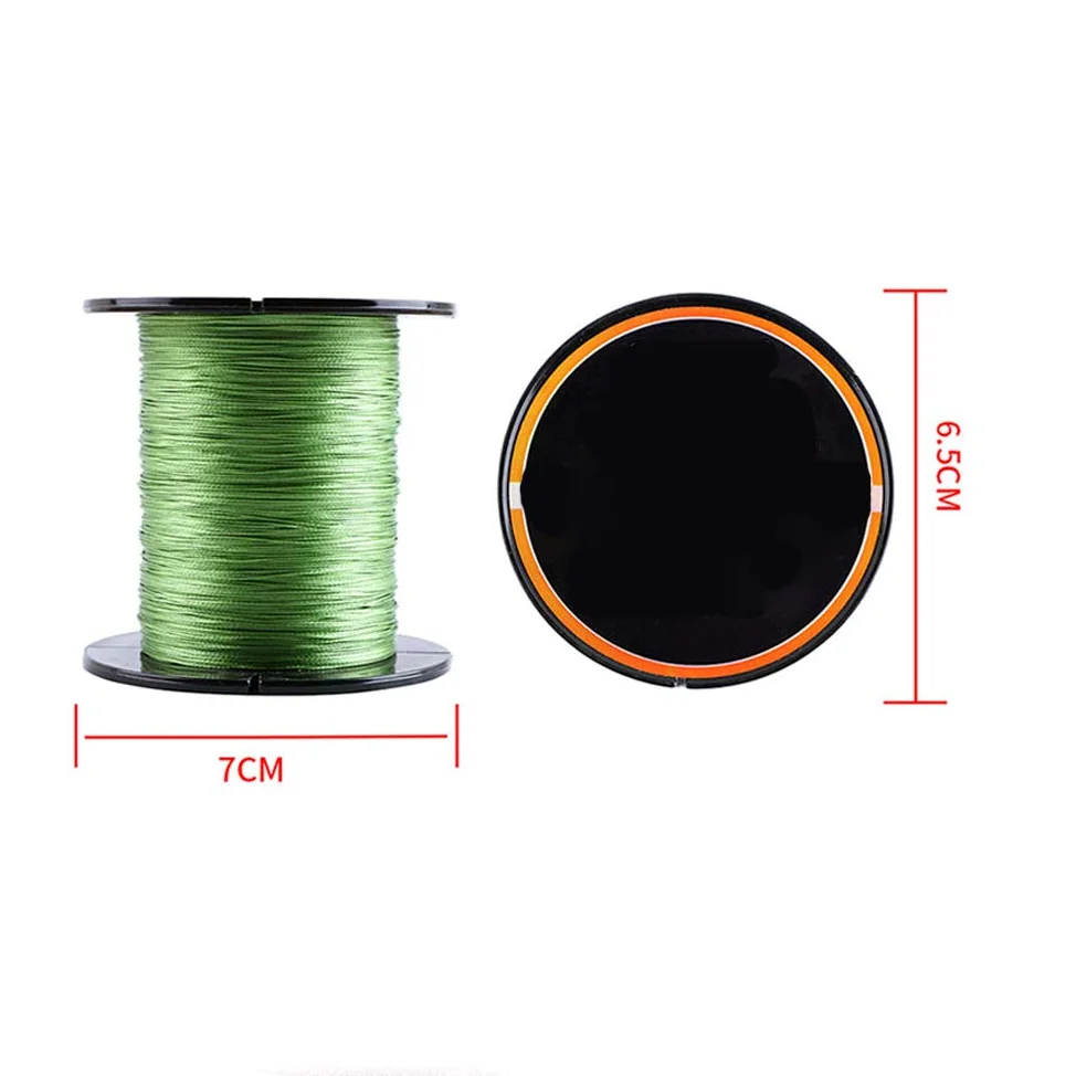 Línea de pesca trenzada de 8 hilos, resistente a la abrasión, alta sensibilidad, cero estiramiento y alto rendimiento, para lubina de carpa, trucha, 500 m, línea n.º 6.0, 70 libras, verde claro